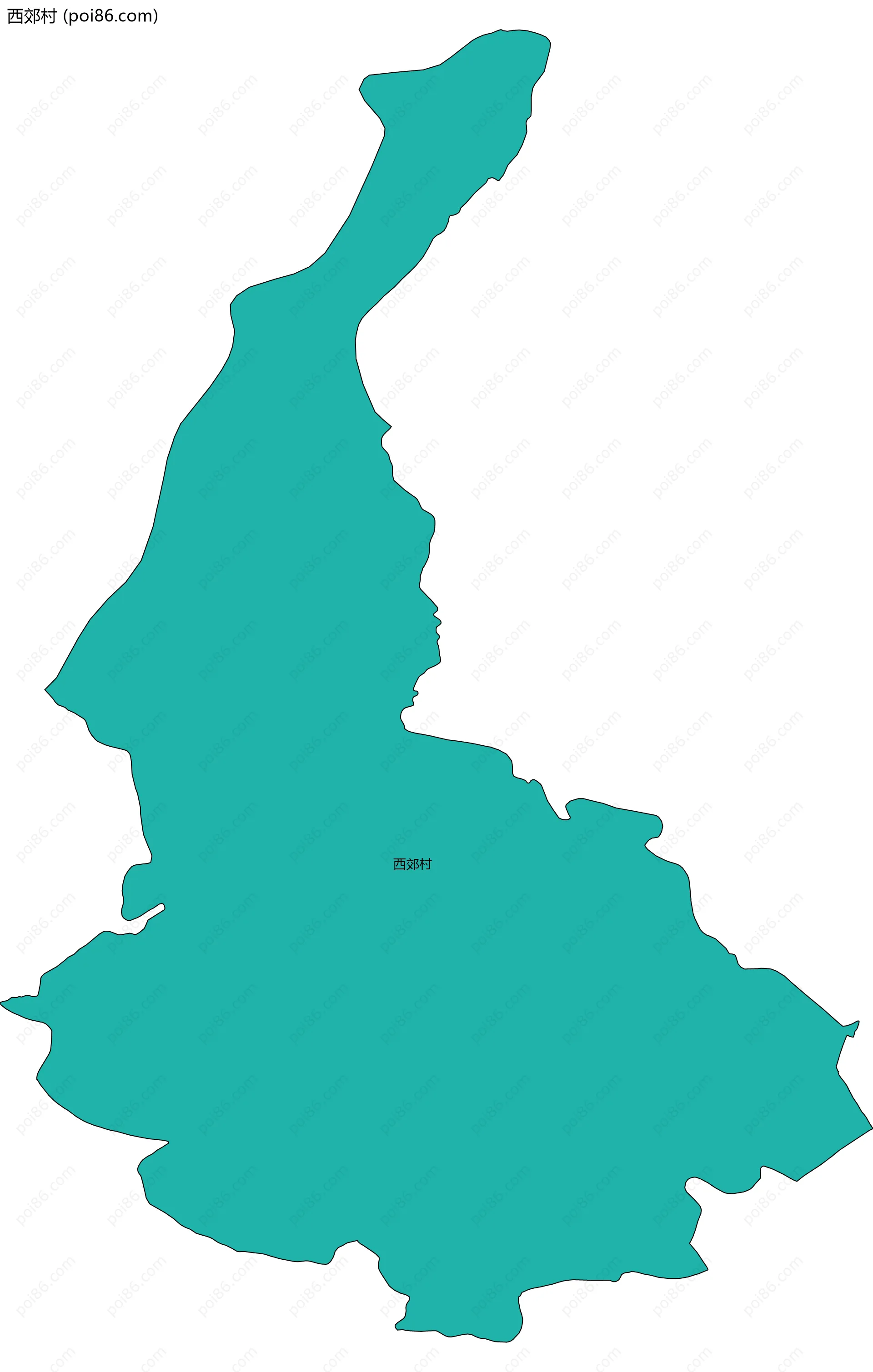 西郊村边界地图