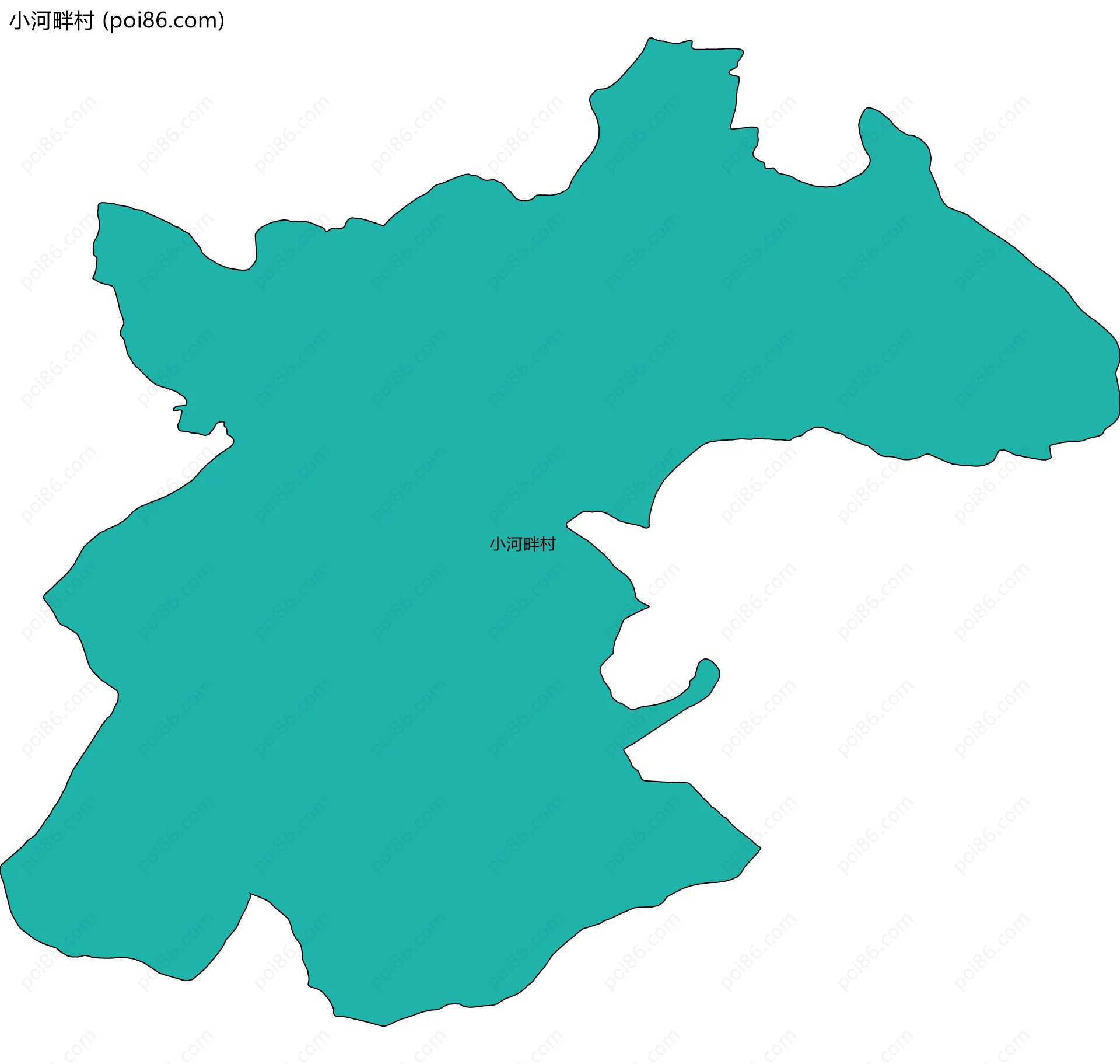 小河畔村边界地图