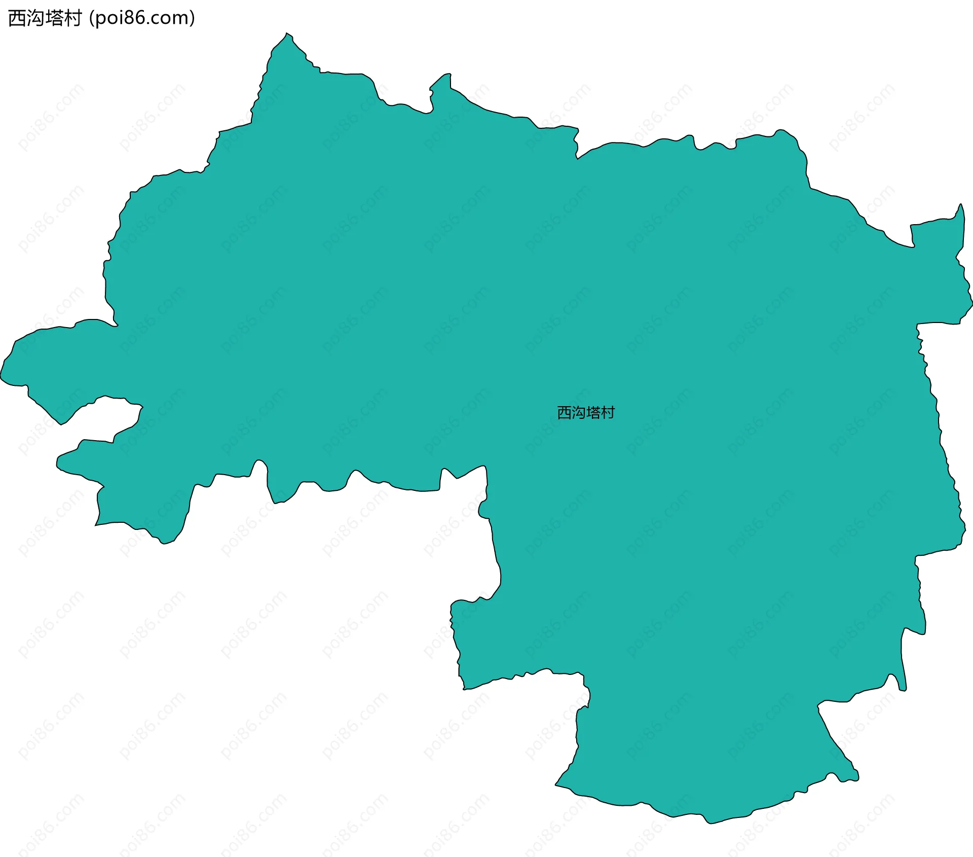 西沟塔村边界地图