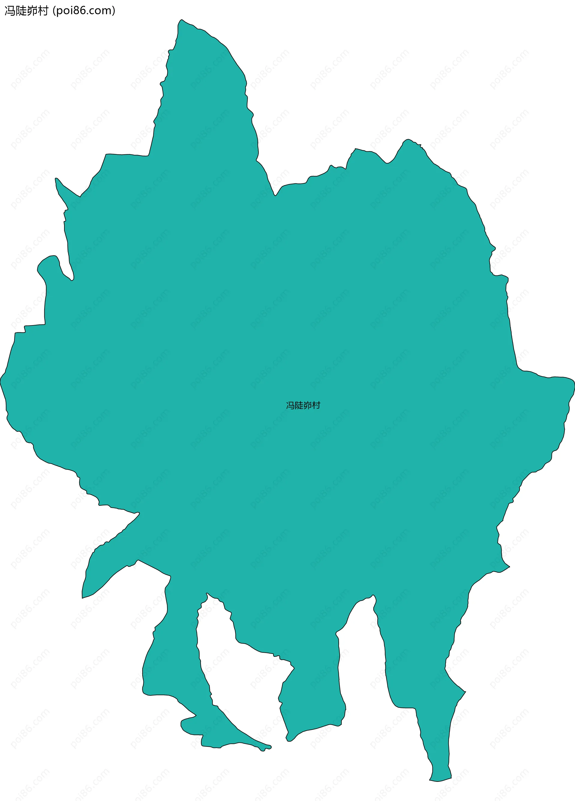 冯陡峁村边界地图