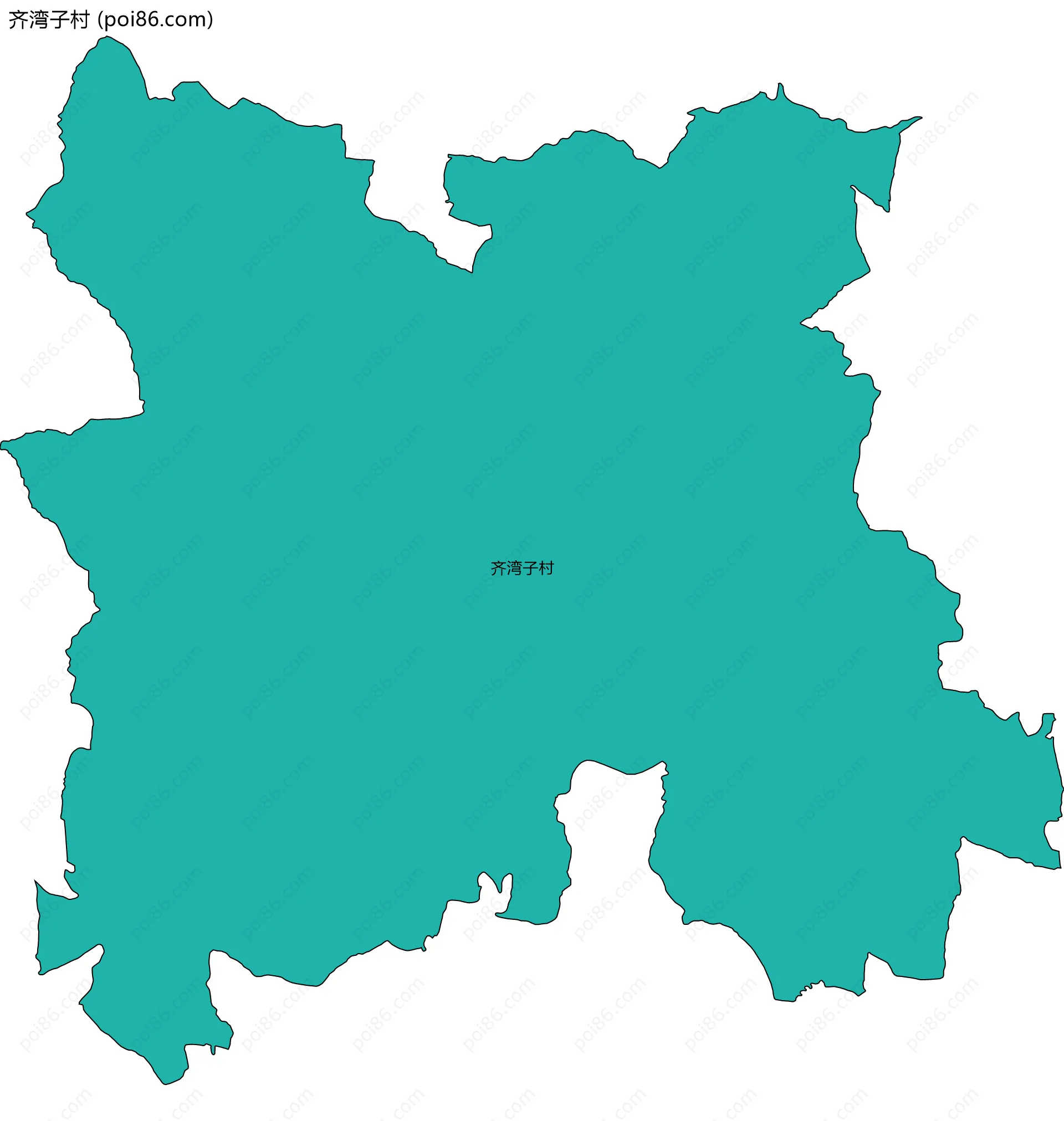 齐湾子村边界地图