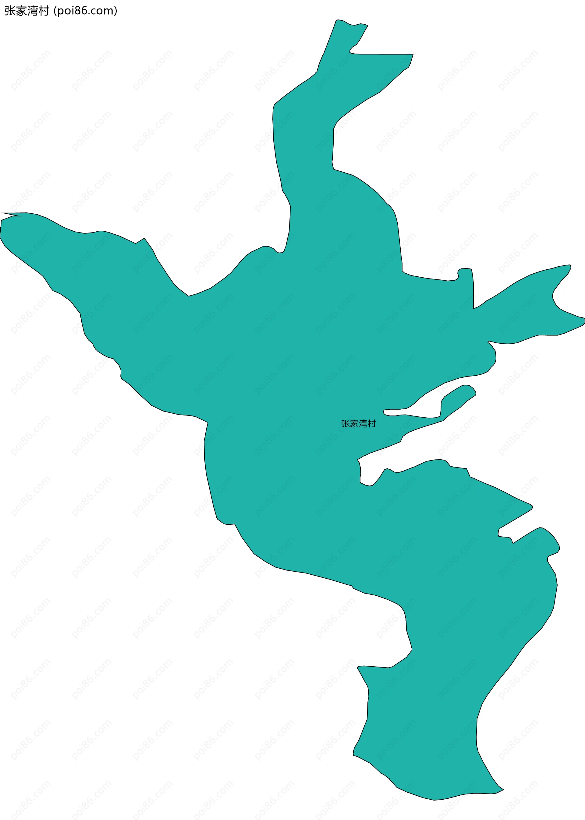 张家湾村边界地图