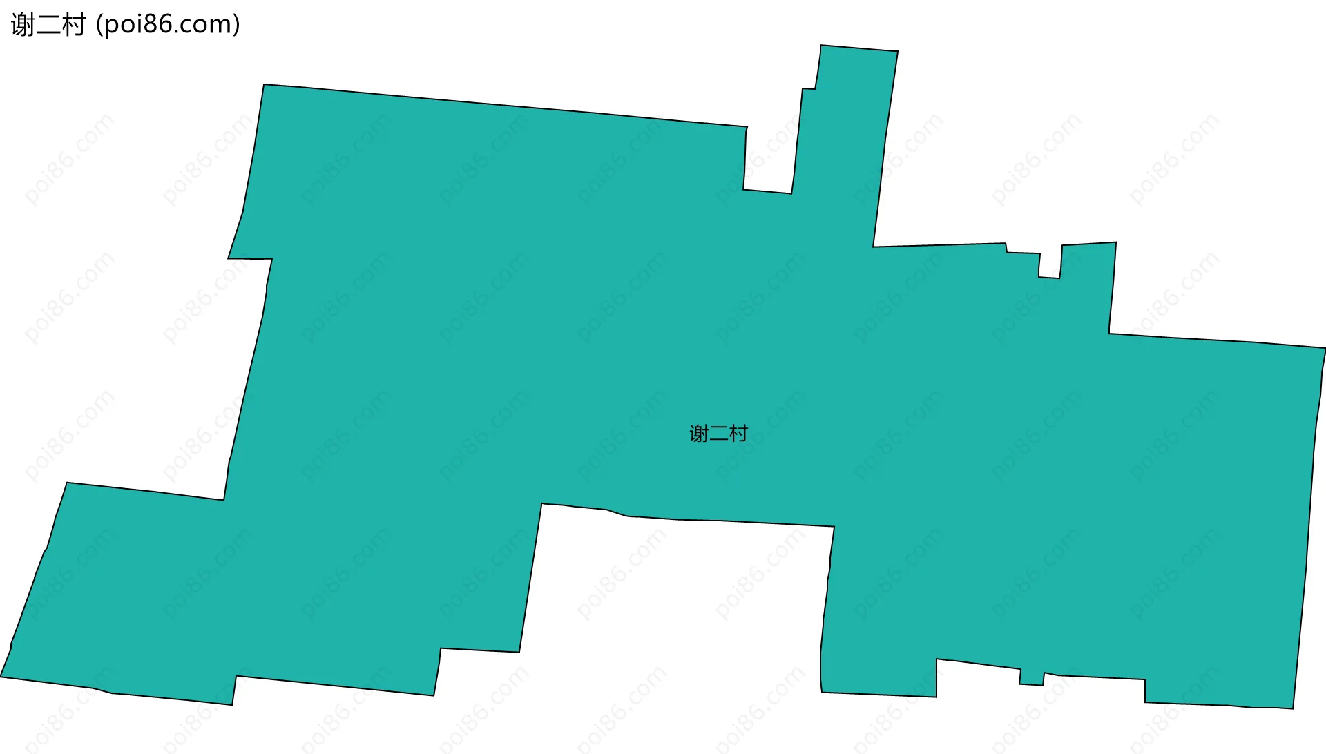 谢二村边界地图