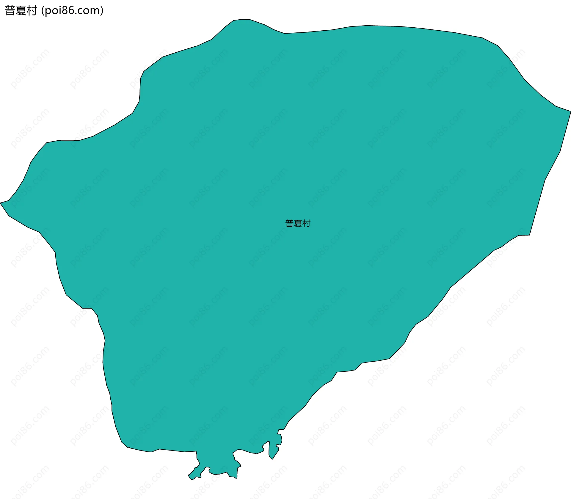 普夏村边界地图