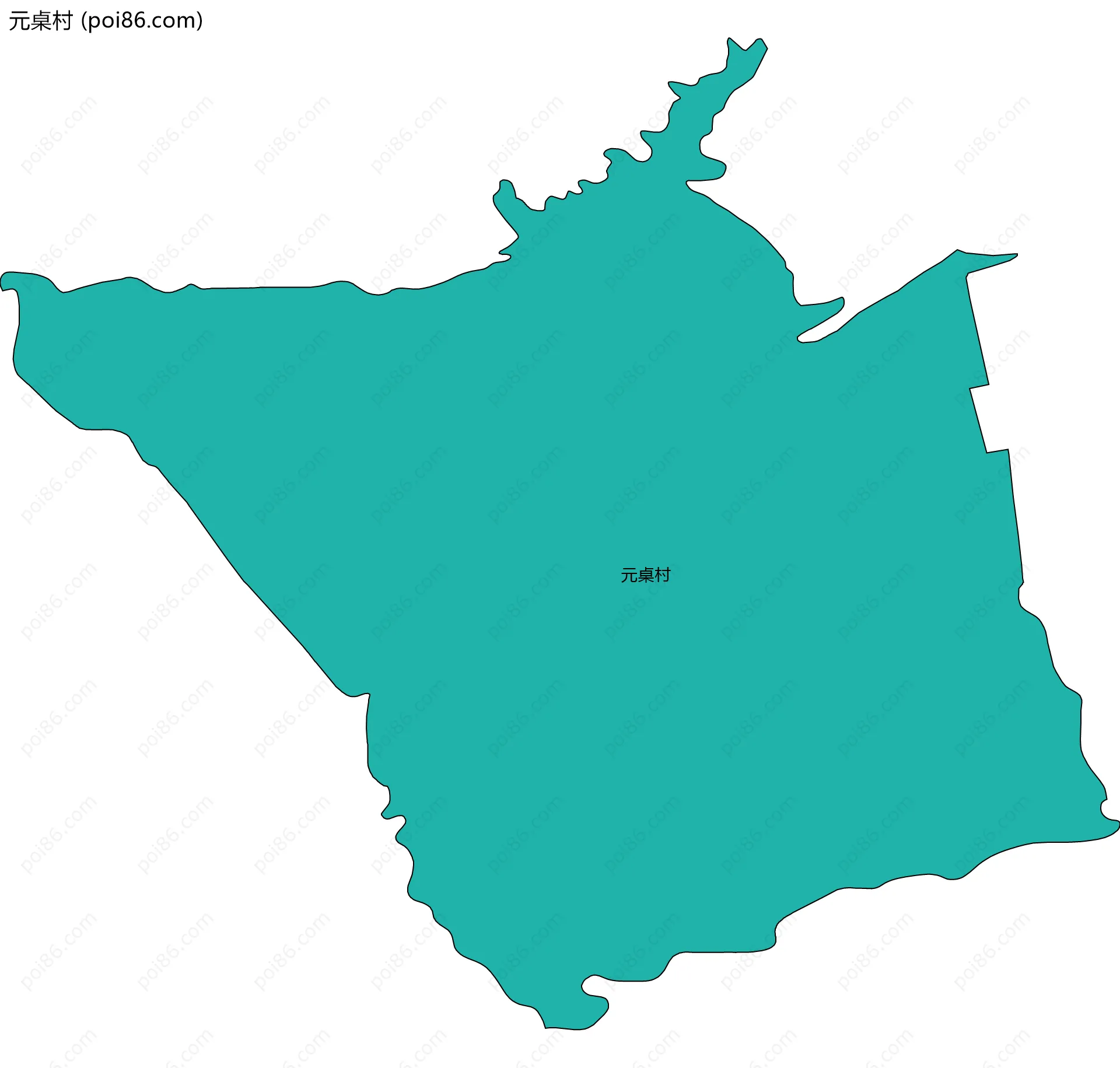 元桌村边界地图