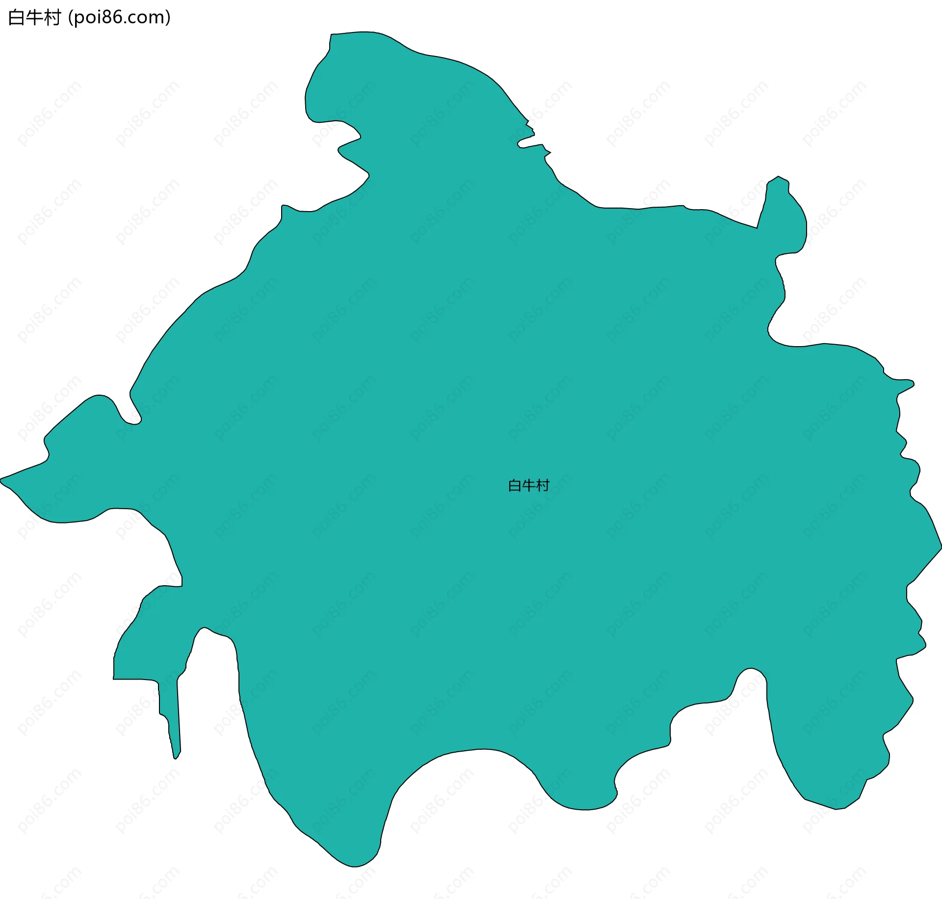 白牛村边界地图