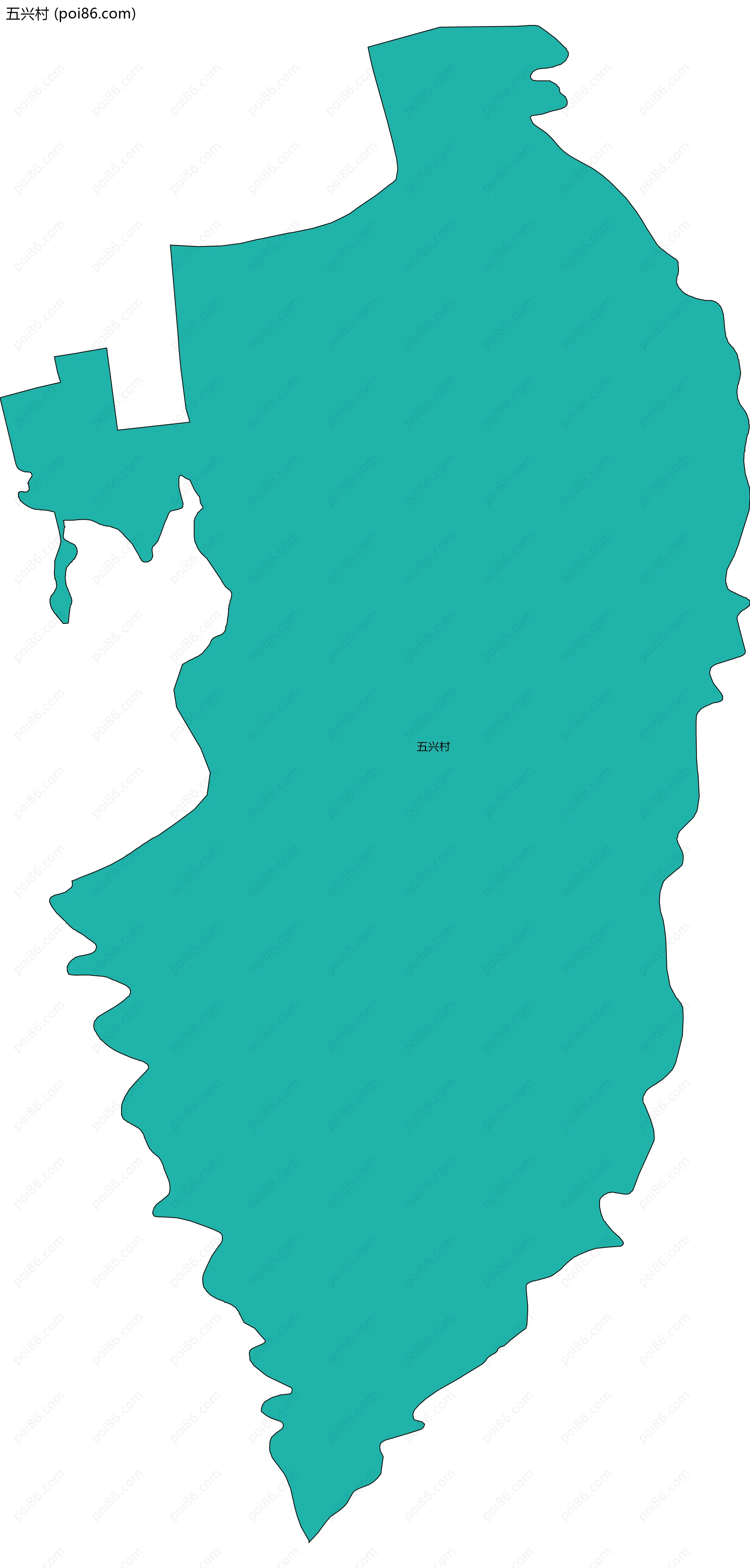 五兴村边界地图