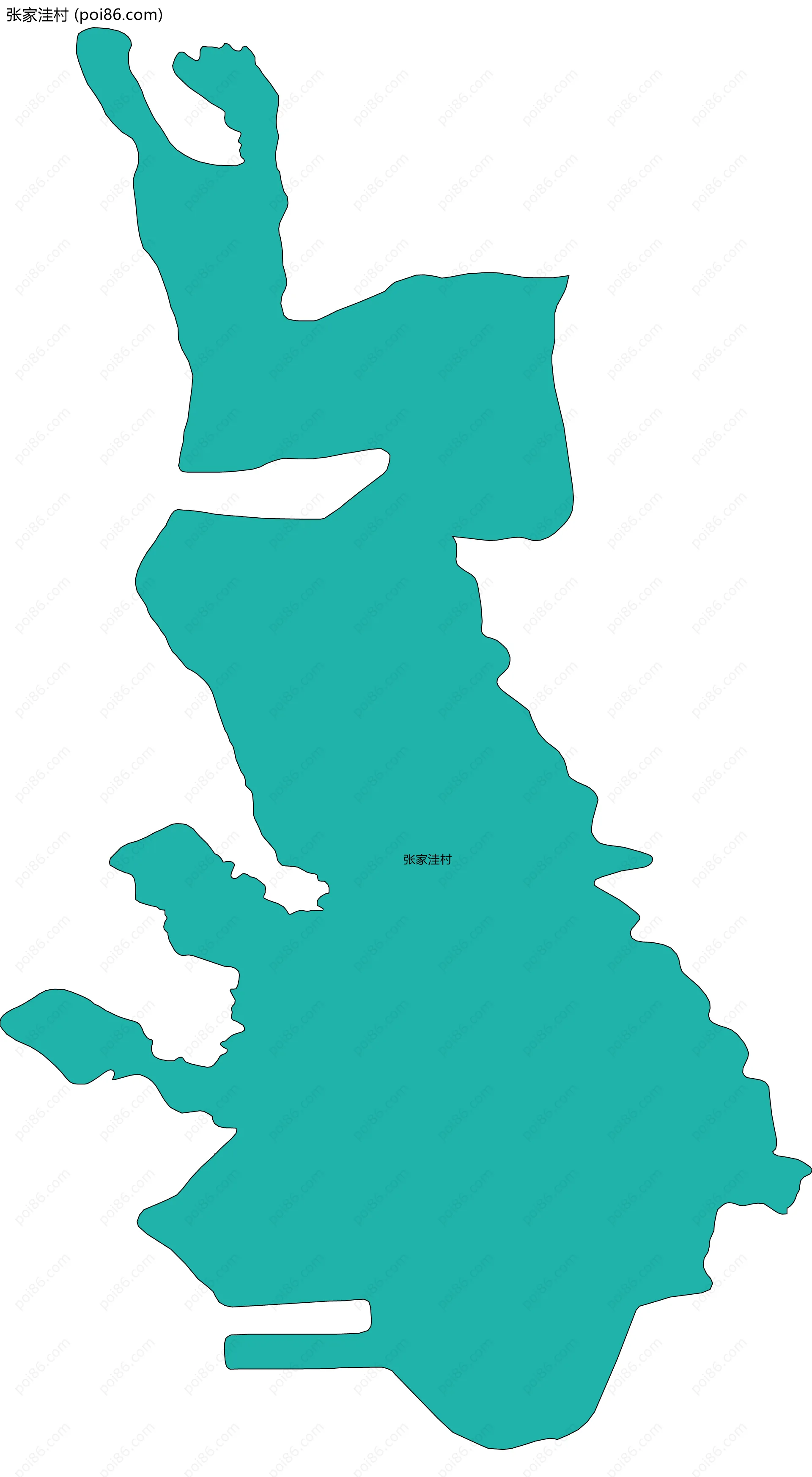 张家洼村边界地图