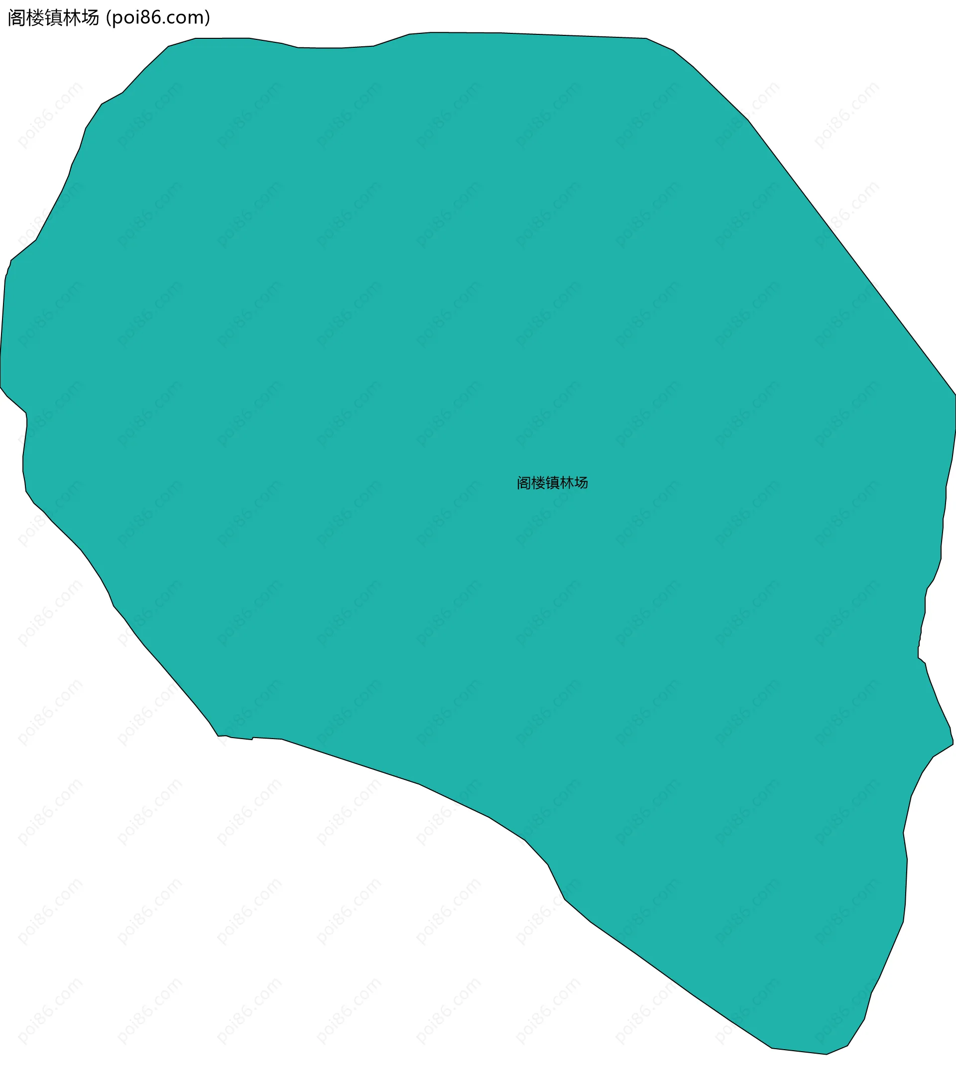 阁楼镇林场边界地图(五级行政区划)