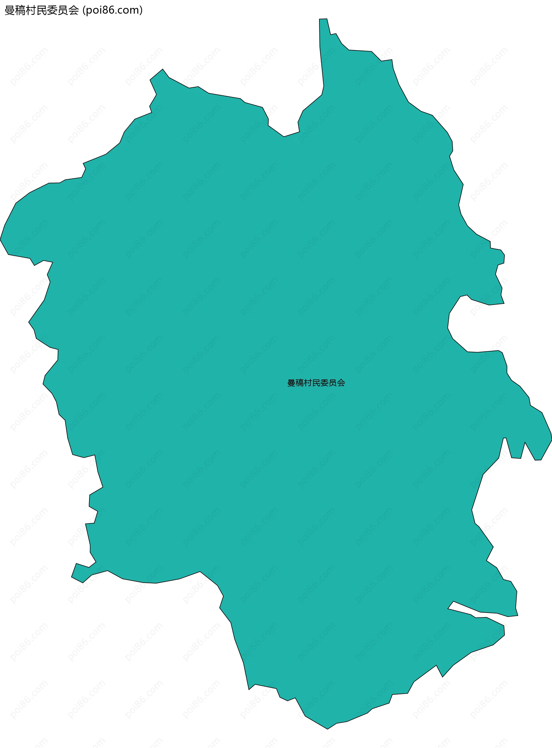 曼稿村民委员会边界地图