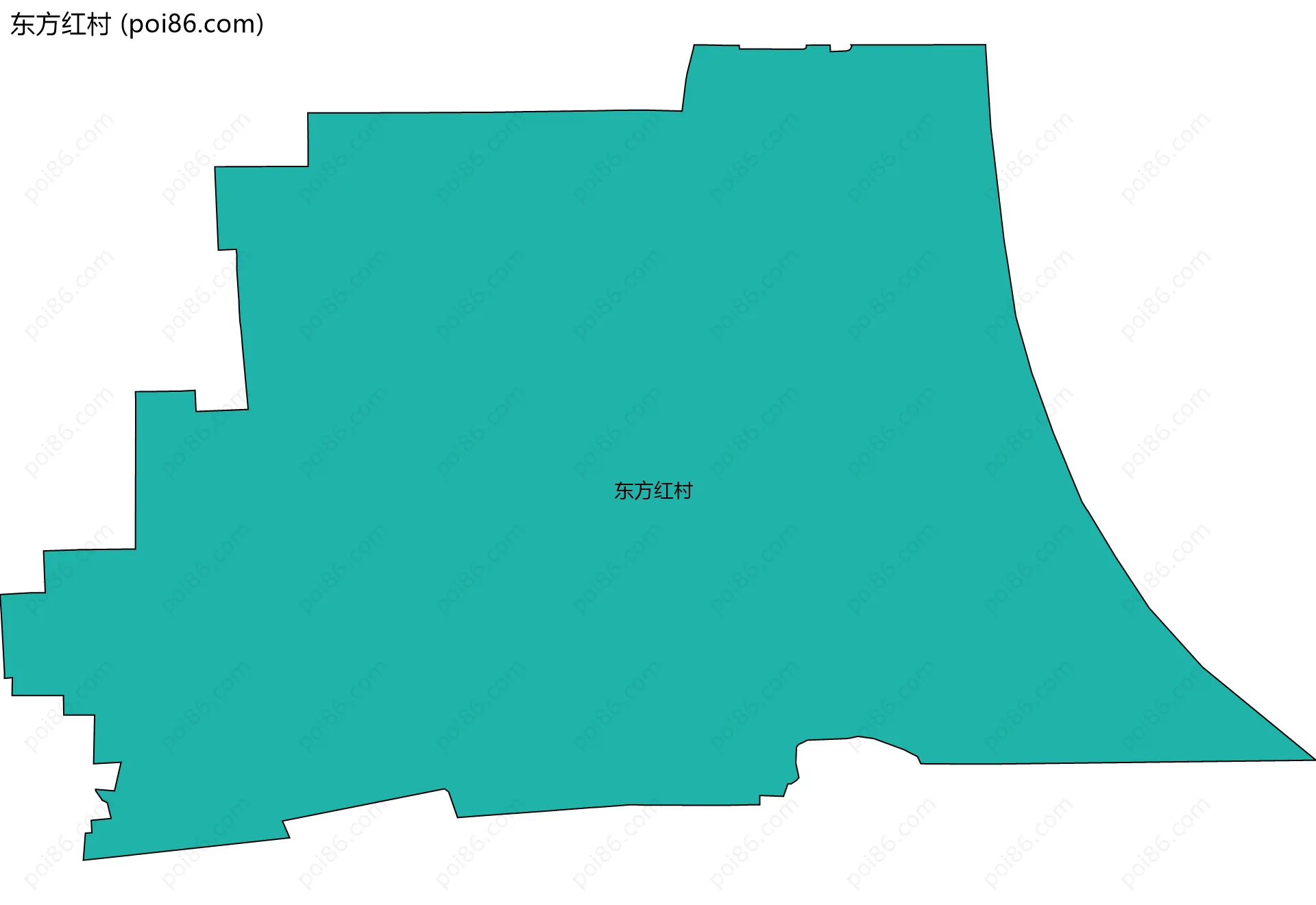 东方红村边界地图