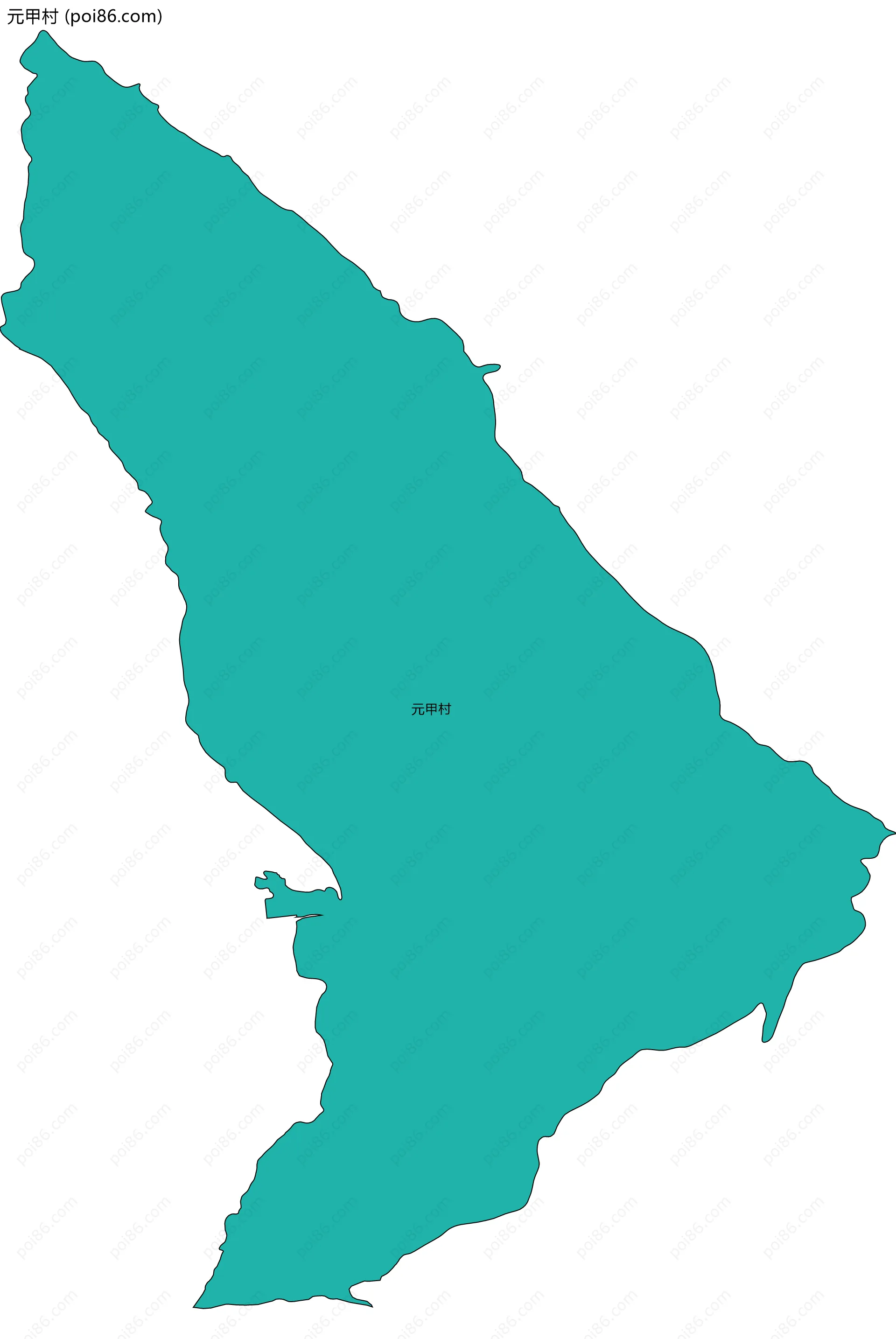 元甲村边界地图