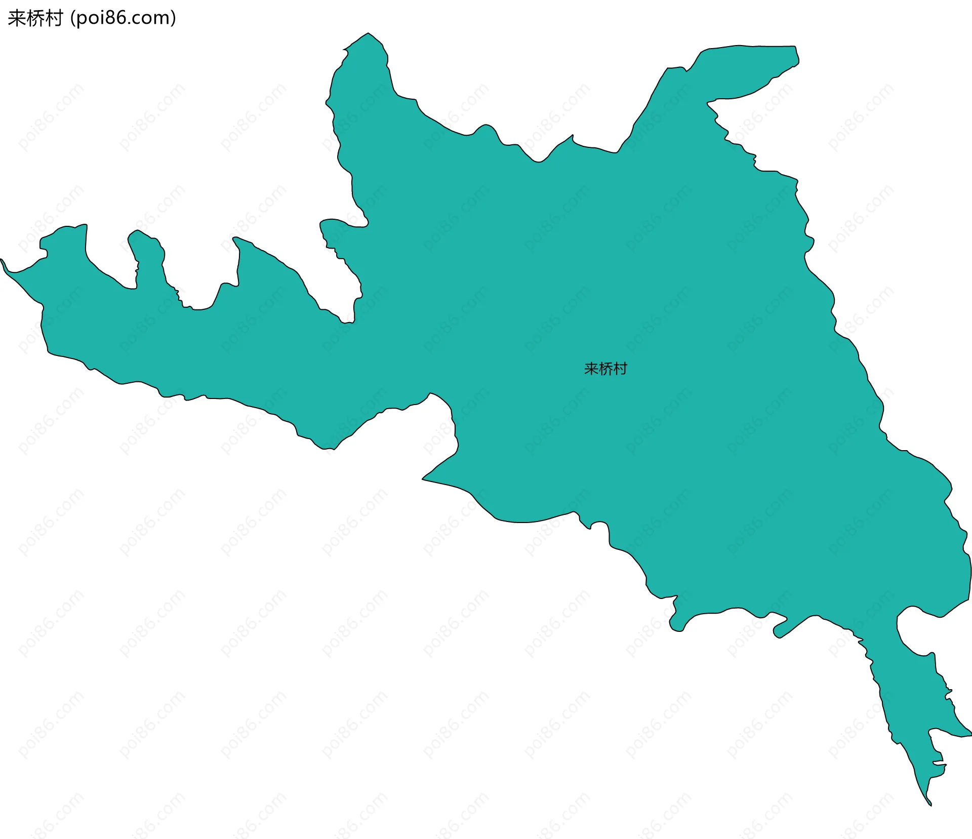 来桥村边界地图