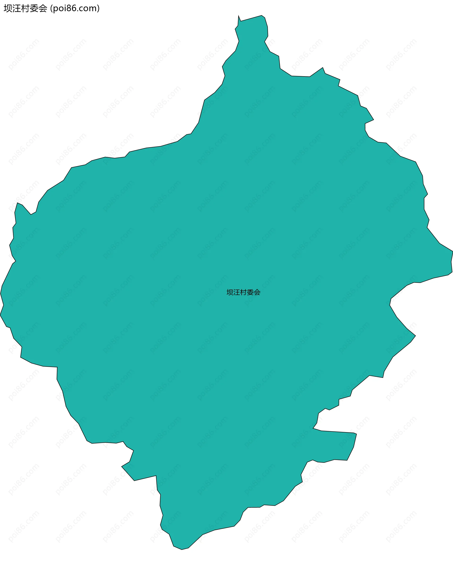 坝汪村委会边界地图