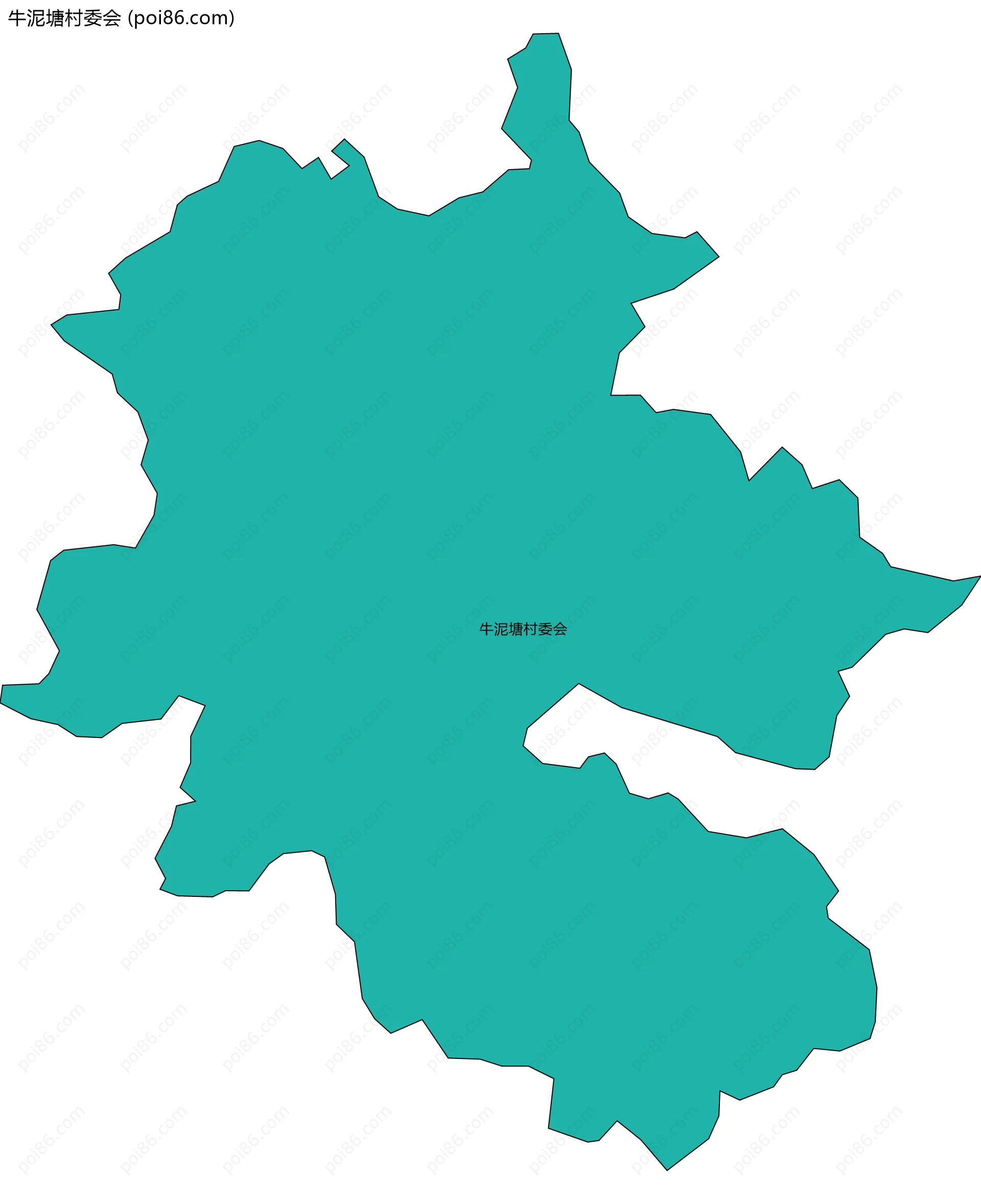 牛泥塘村委会边界地图