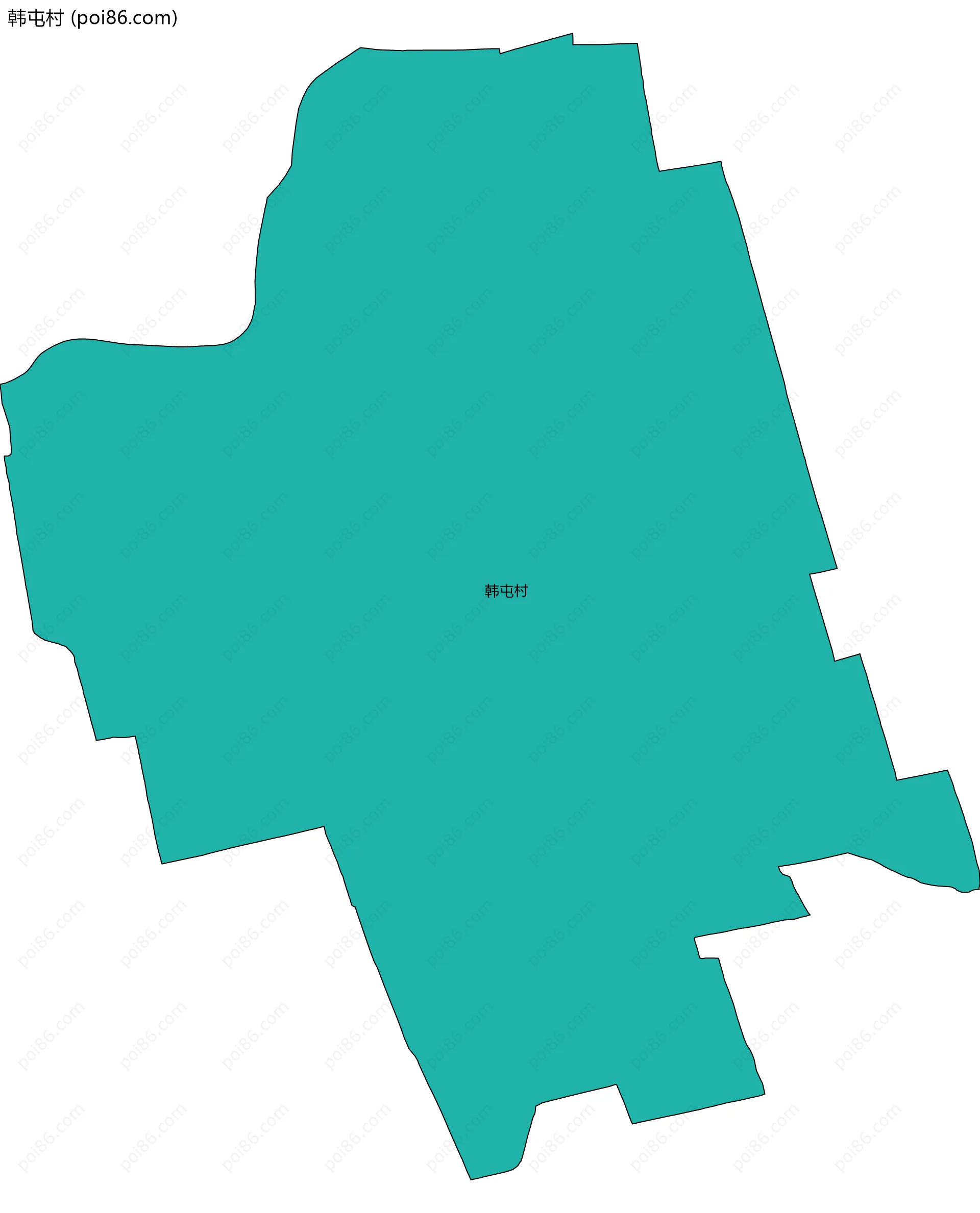 韩屯村边界地图