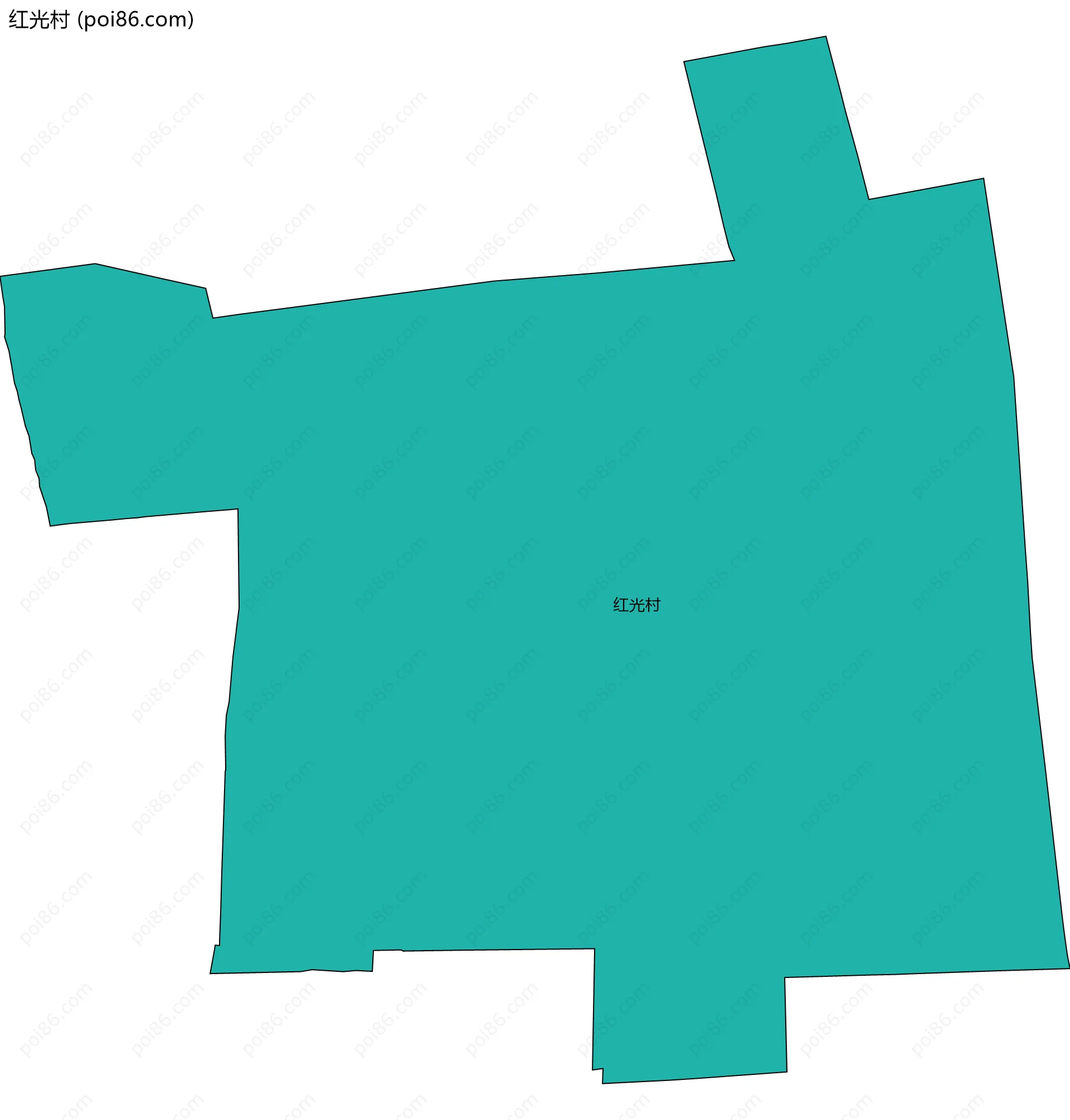 红光村边界地图