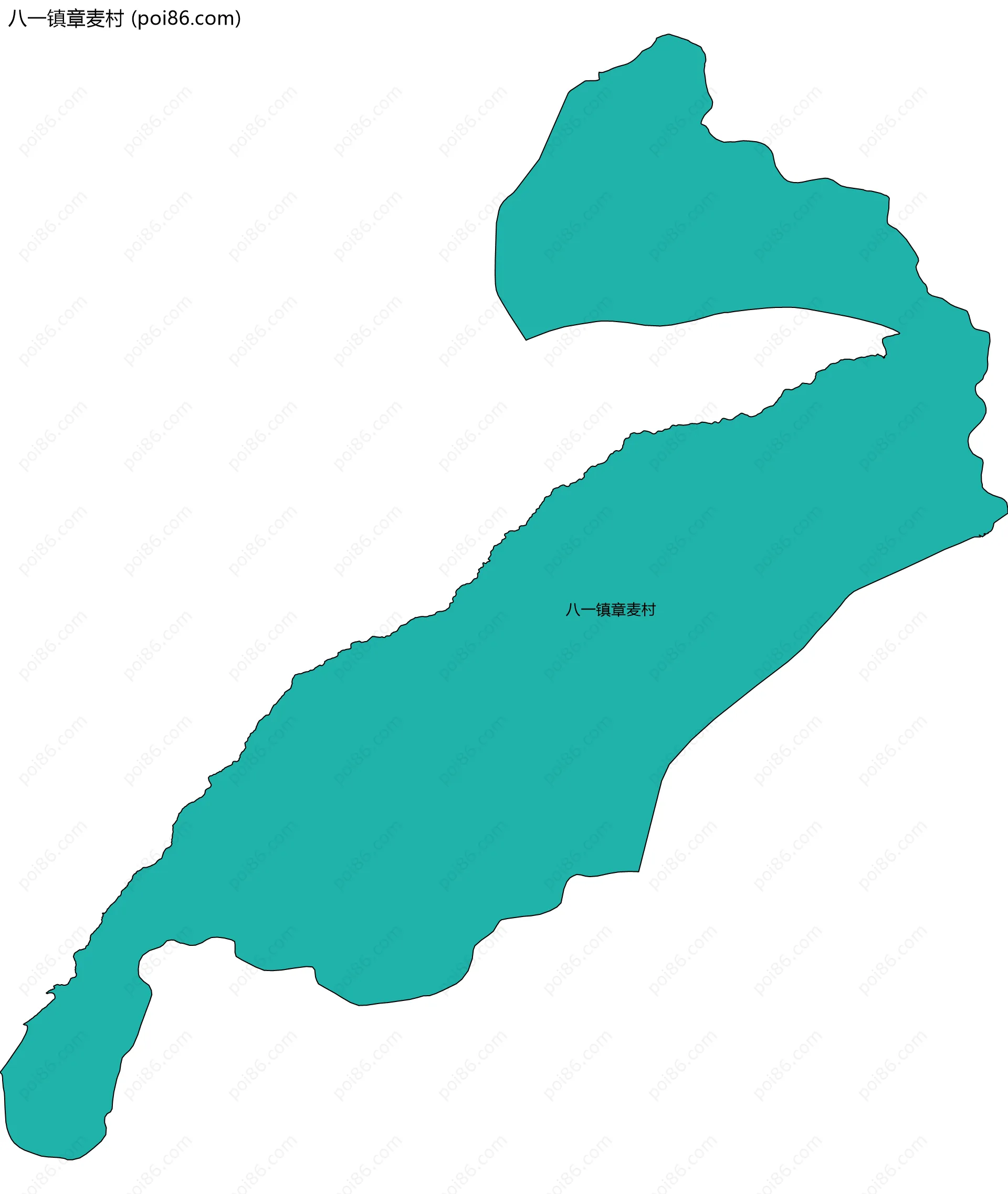 八一镇章麦村边界地图