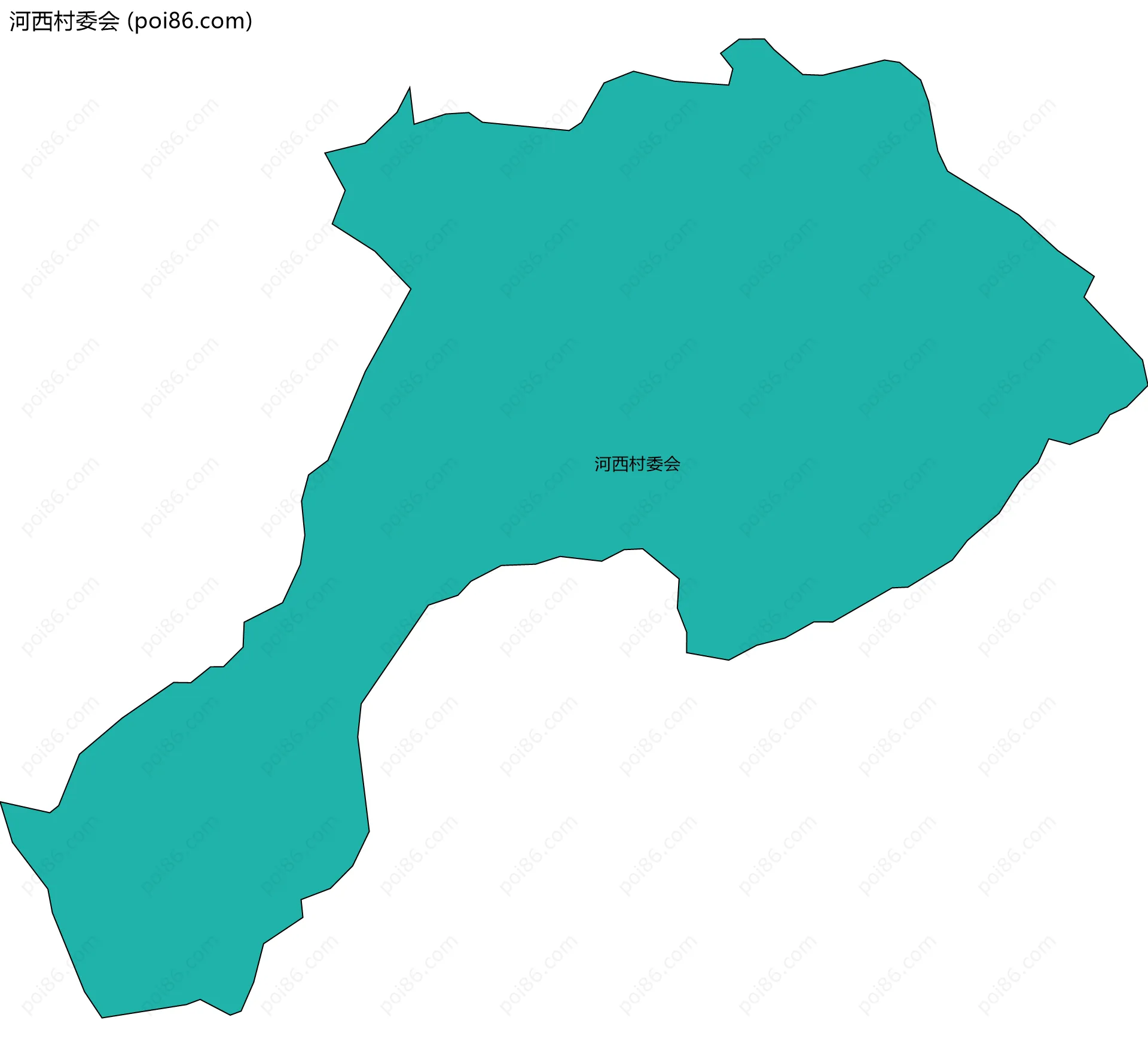 河西村委会边界地图