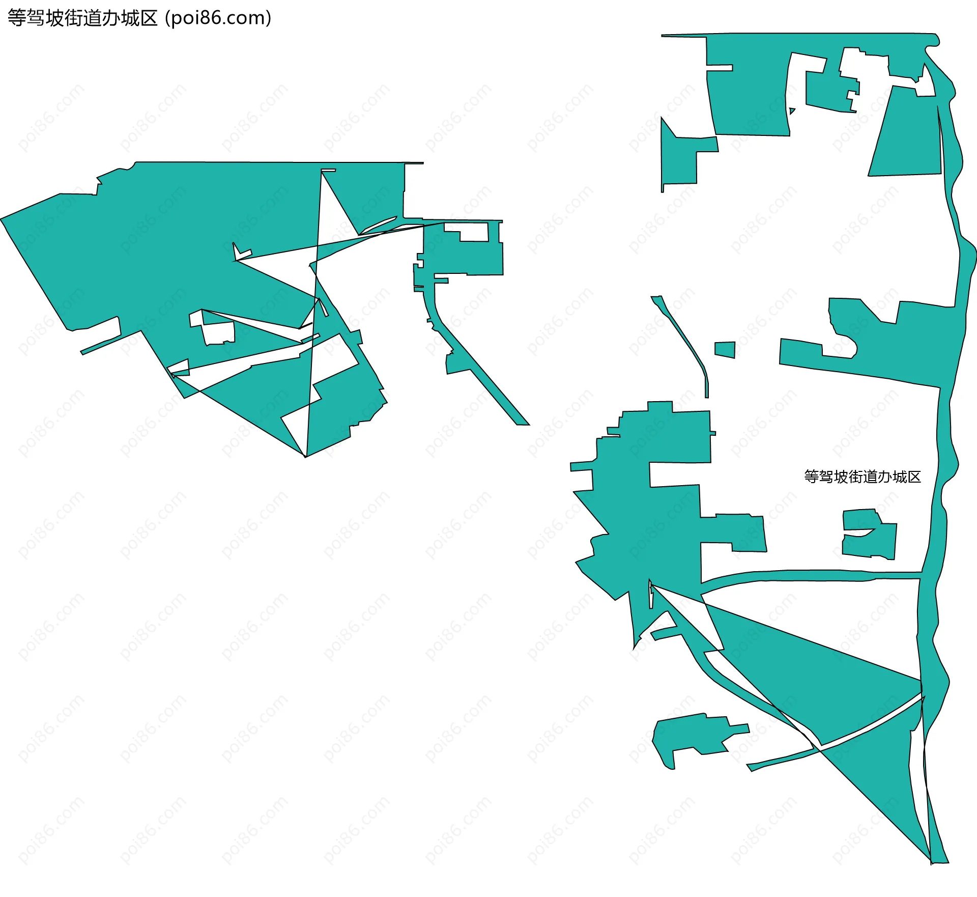 等驾坡街道办城区边界地图
