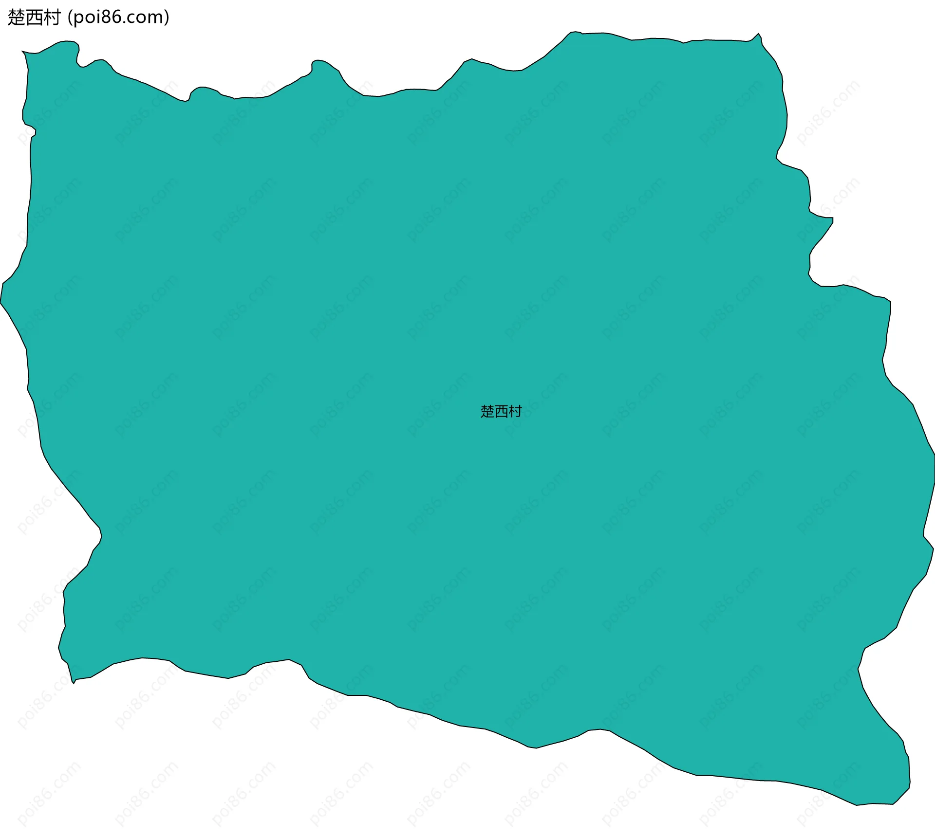 楚西村边界地图