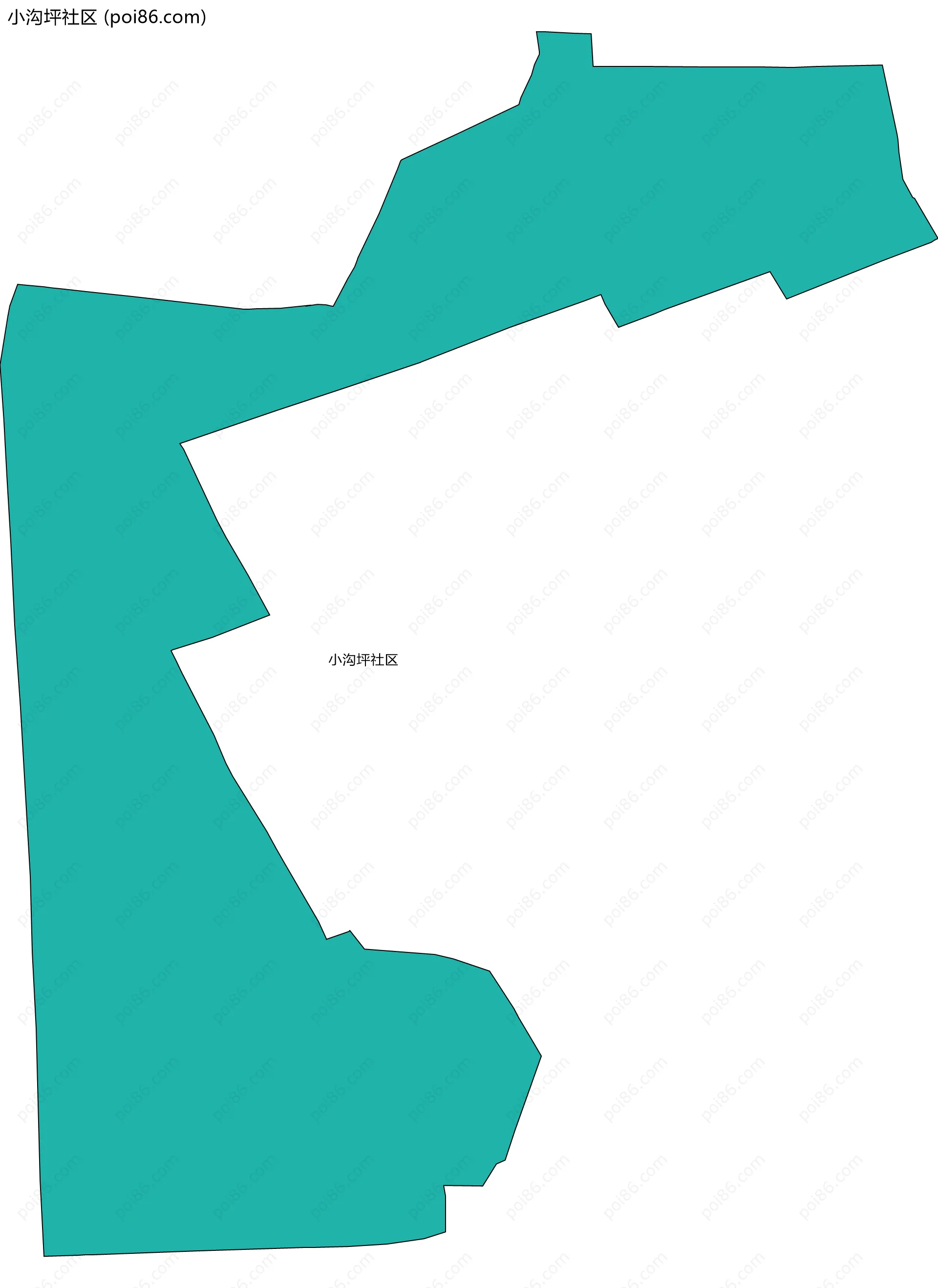 小沟坪社区边界地图