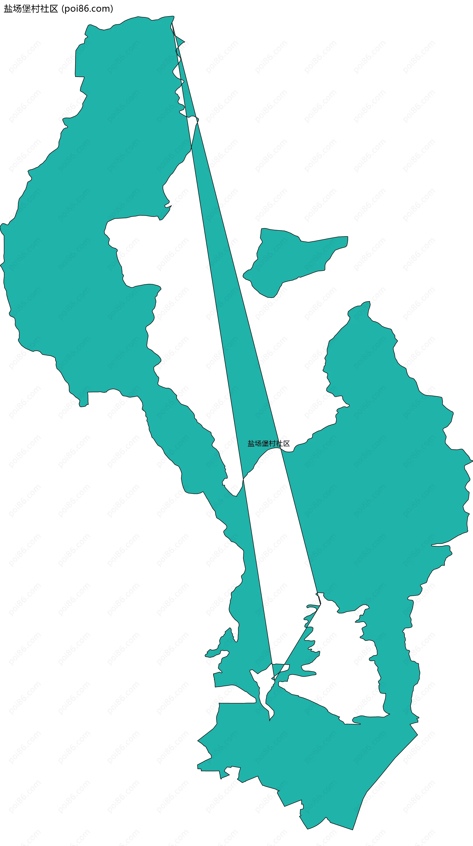 盐场堡村社区边界地图