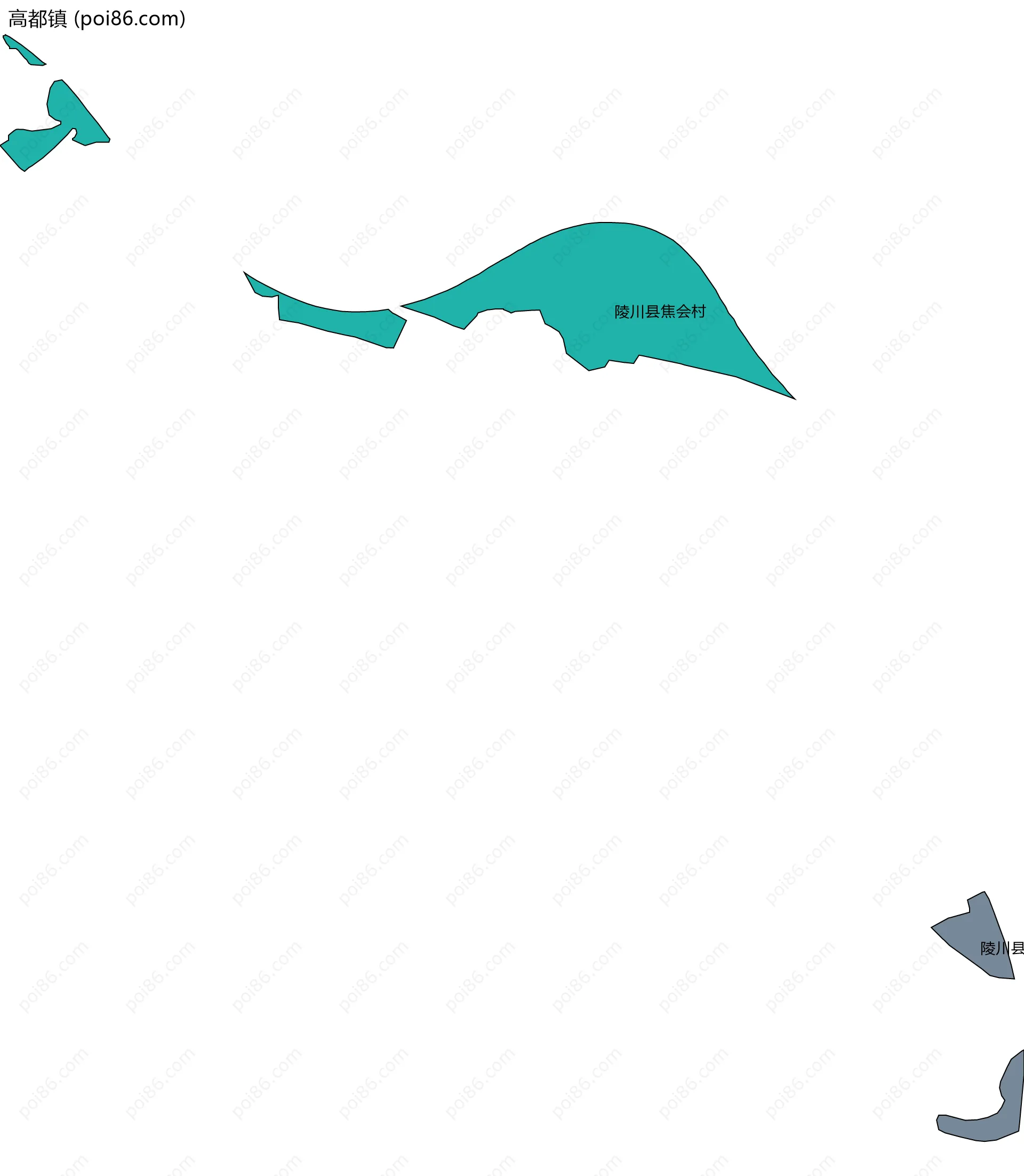 高都镇边界地图(五级行政区划)