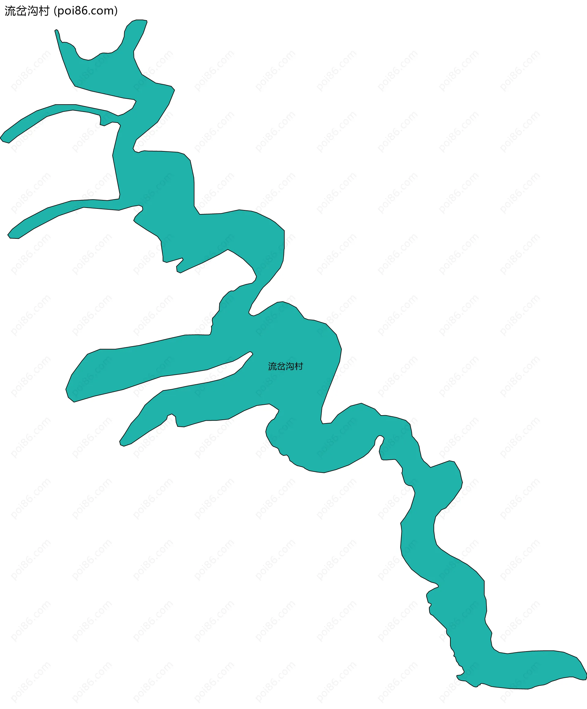 流岔沟村边界地图