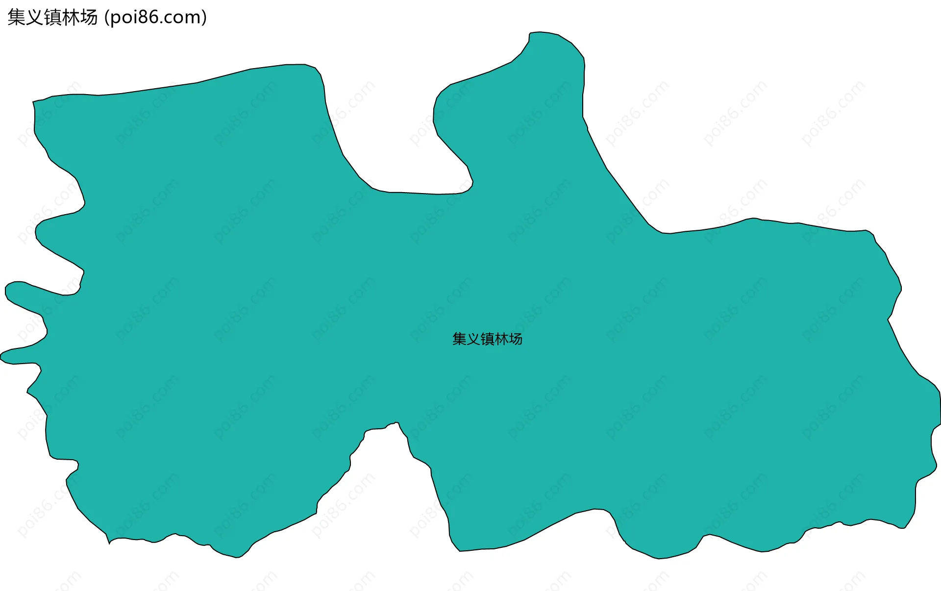 集义镇林场边界地图(五级行政区划)