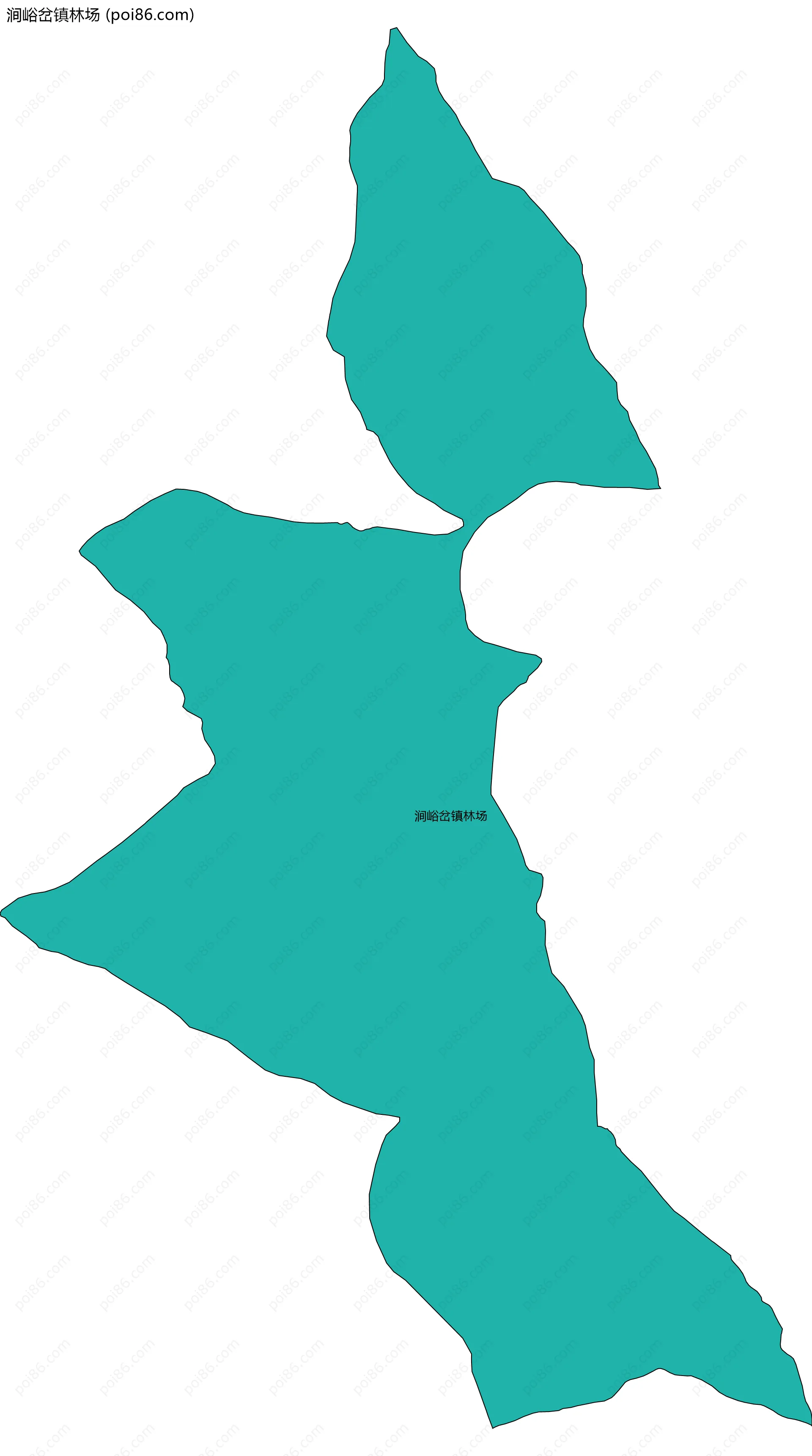 涧峪岔镇林场边界地图(五级行政区划)