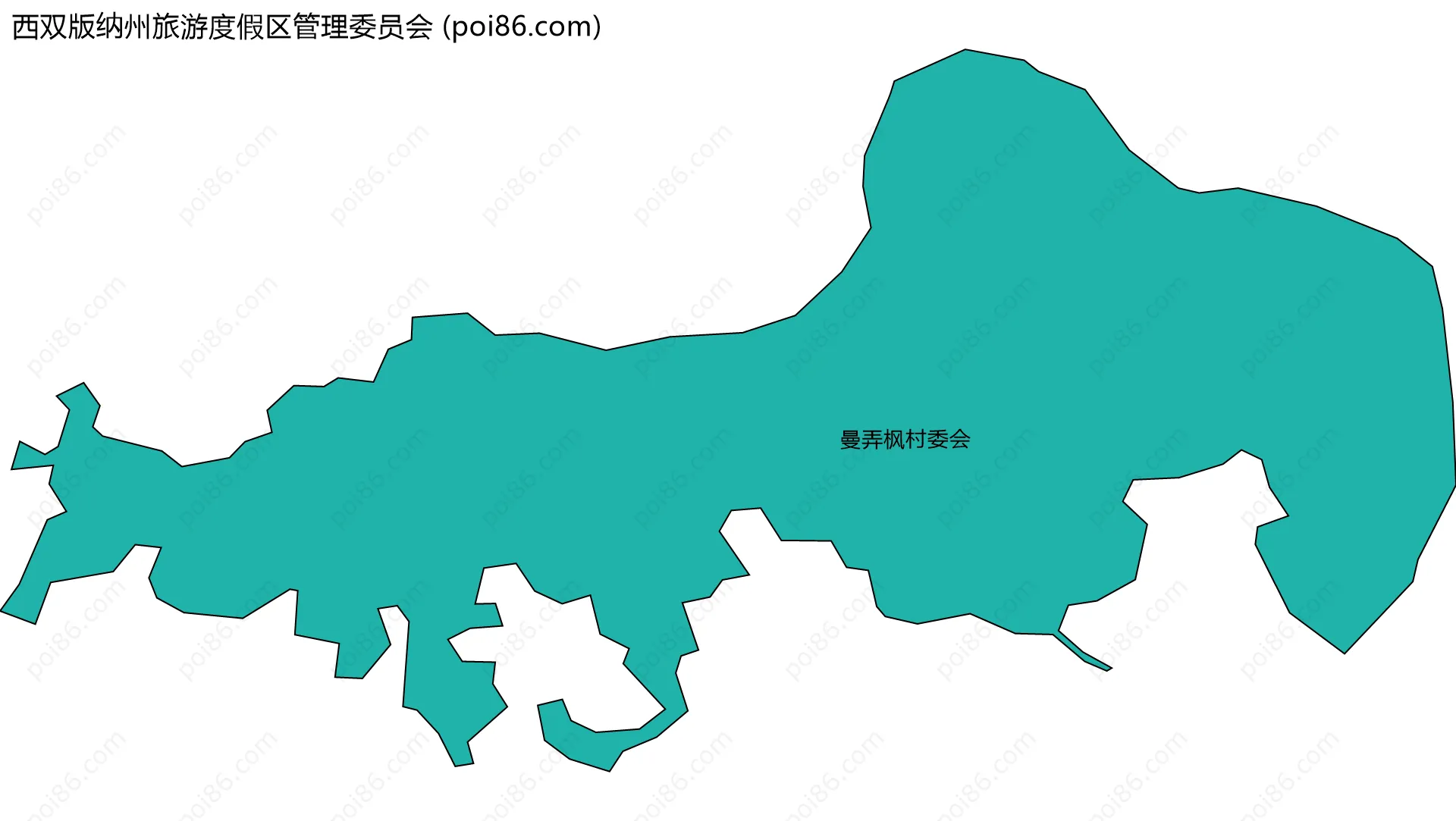西双版纳州旅游度假区管理委员会边界地图(五级行政区划)