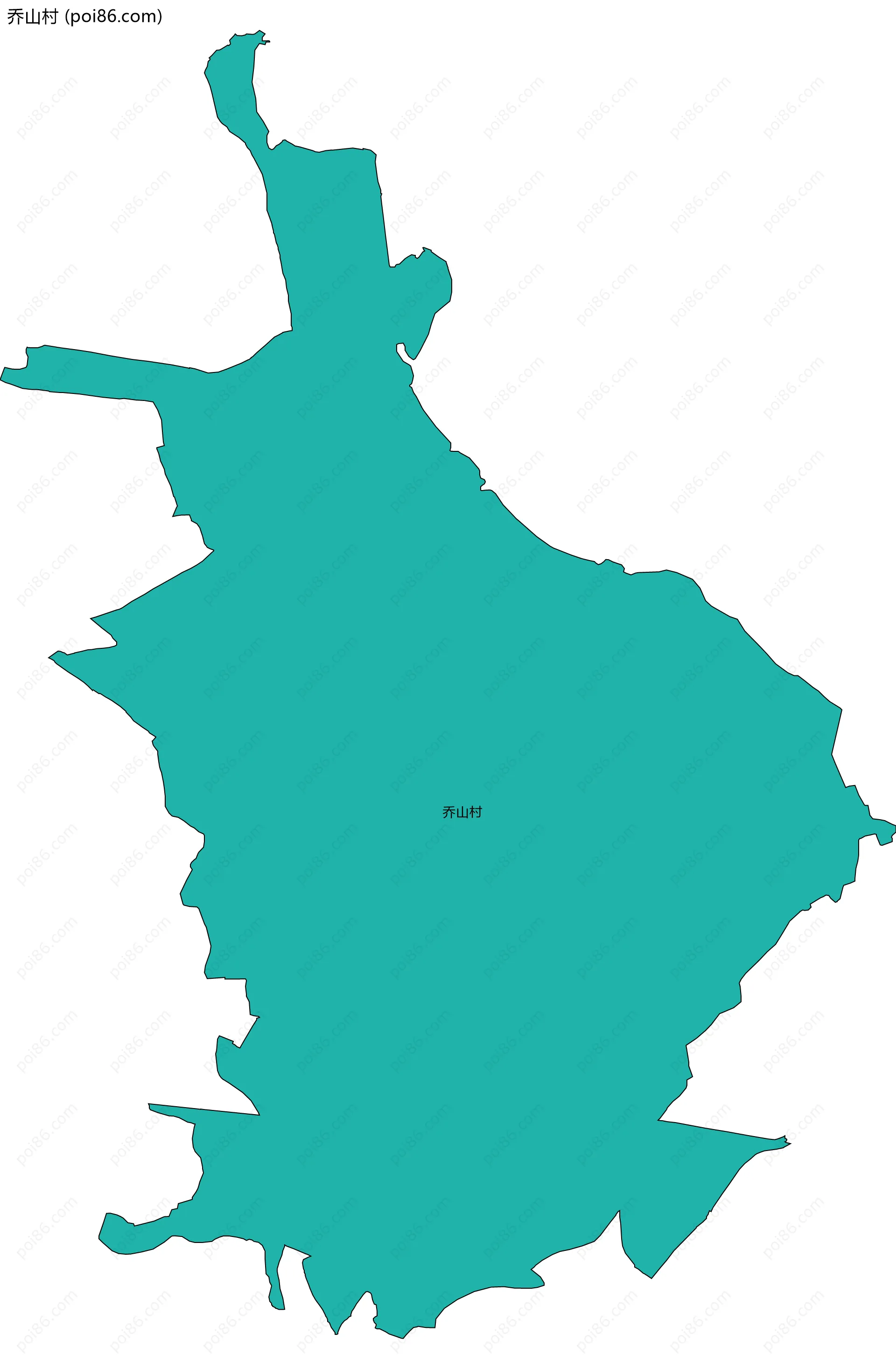 乔山村边界地图