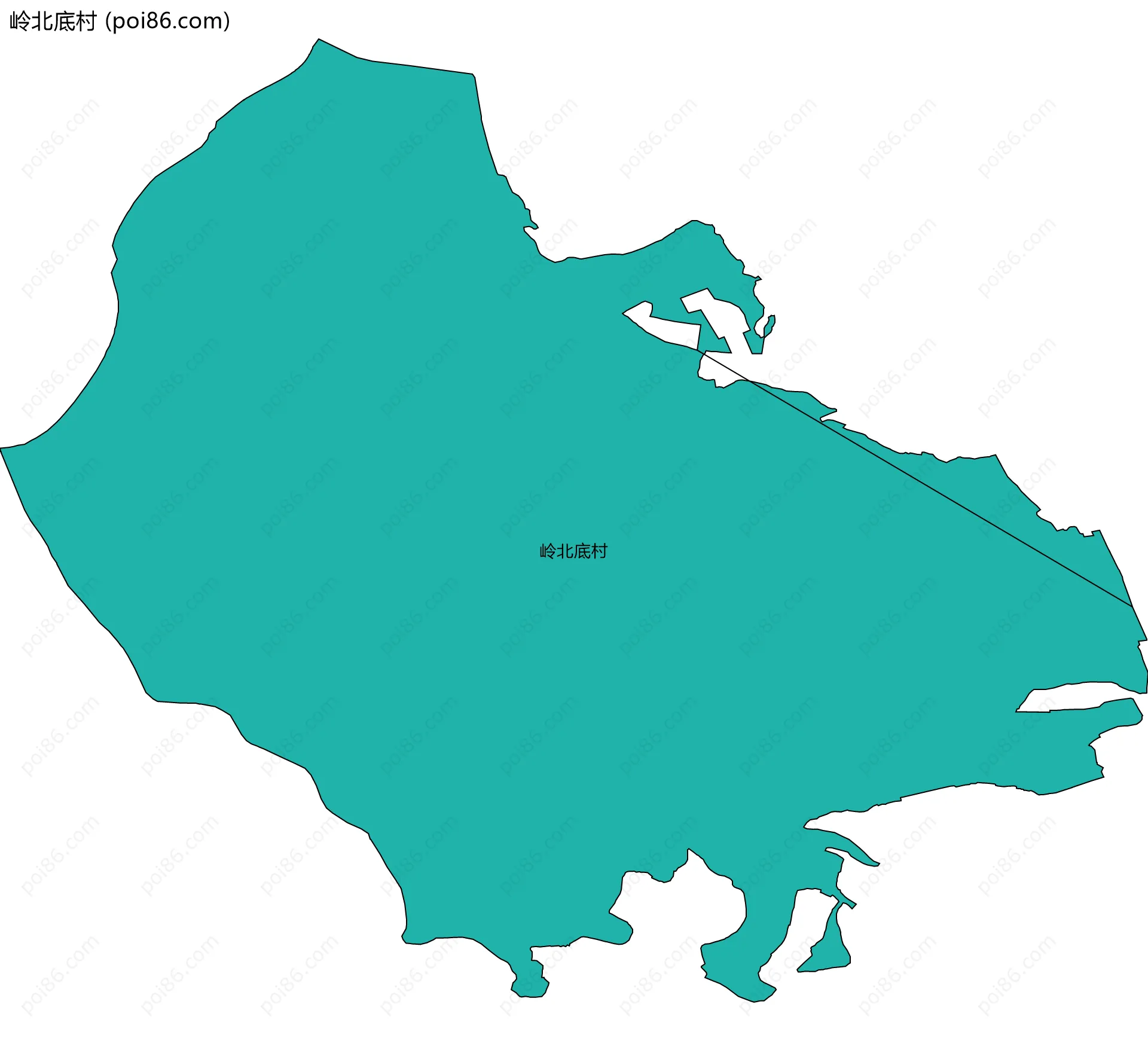 岭北底村边界地图