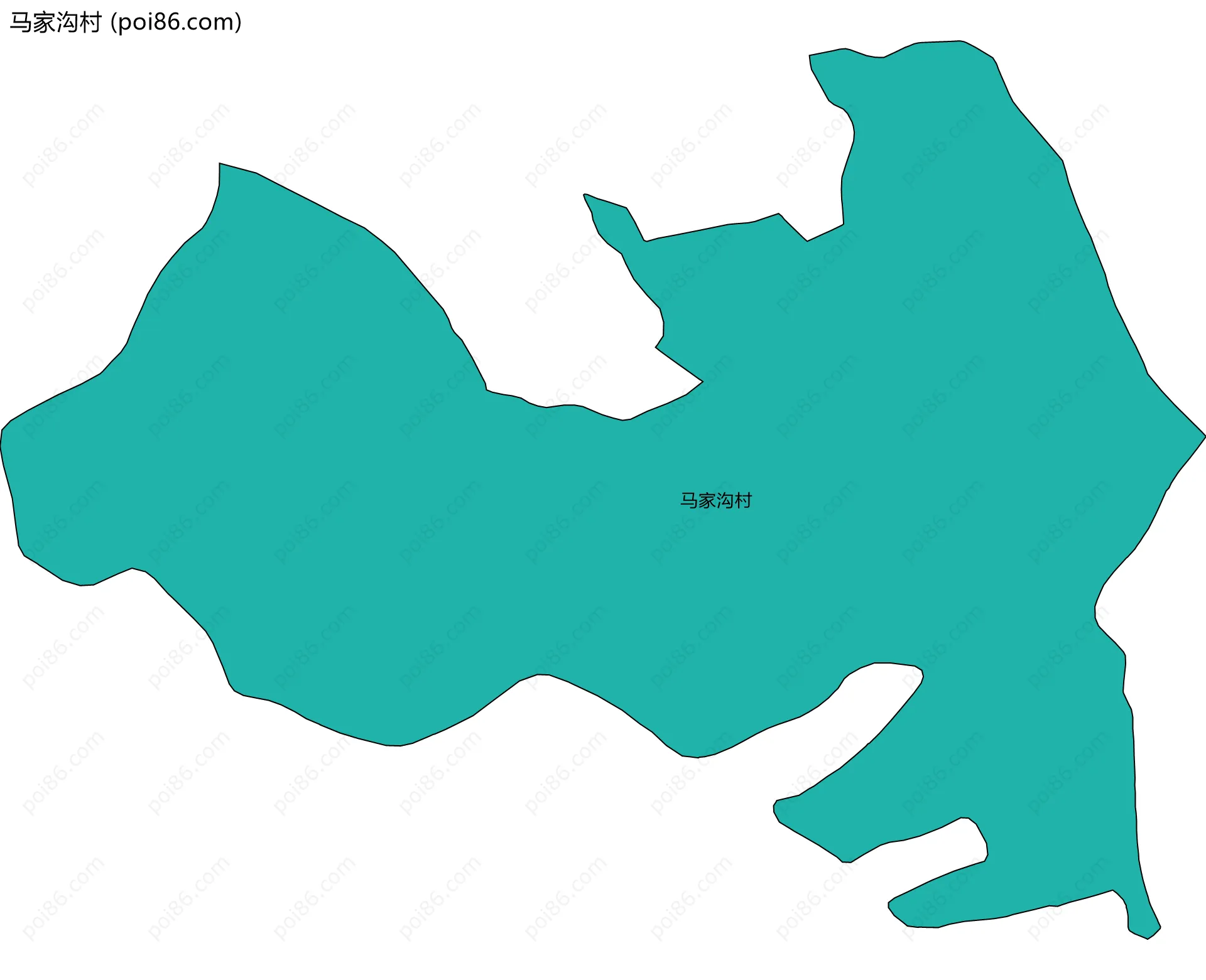 马家沟村边界地图