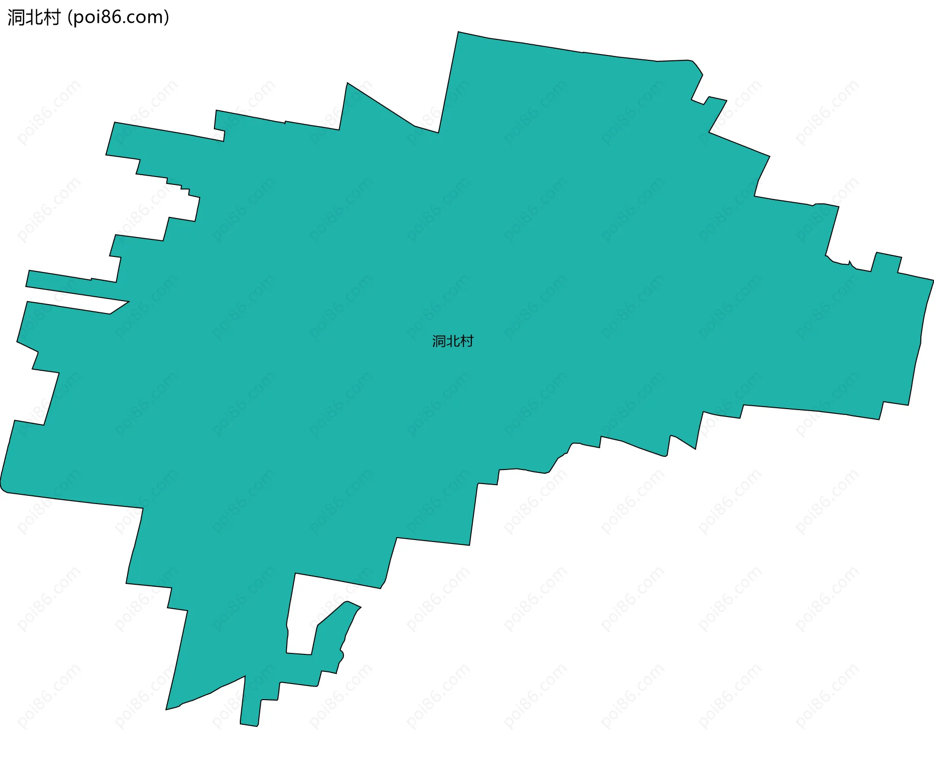 洞北村边界地图