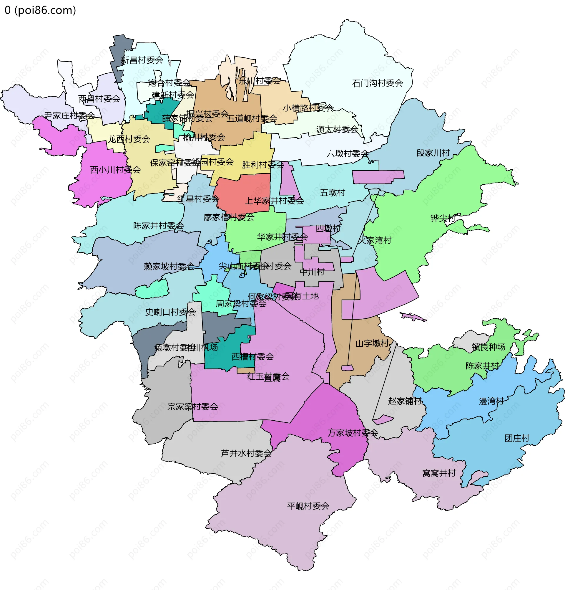 0边界地图(五级行政区划)