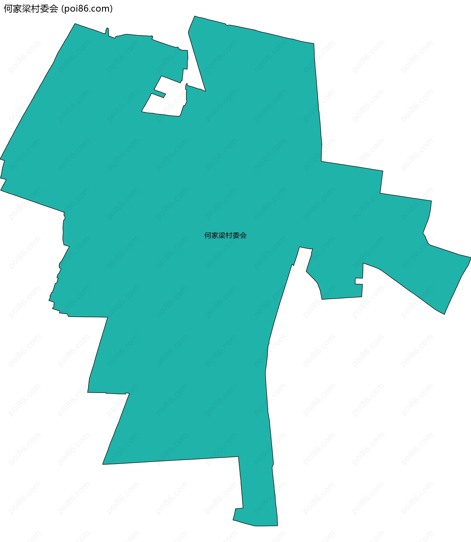 何家梁村委会边界地图