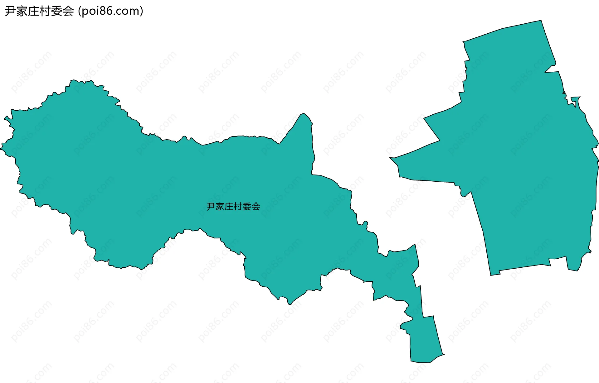 尹家庄村委会边界地图