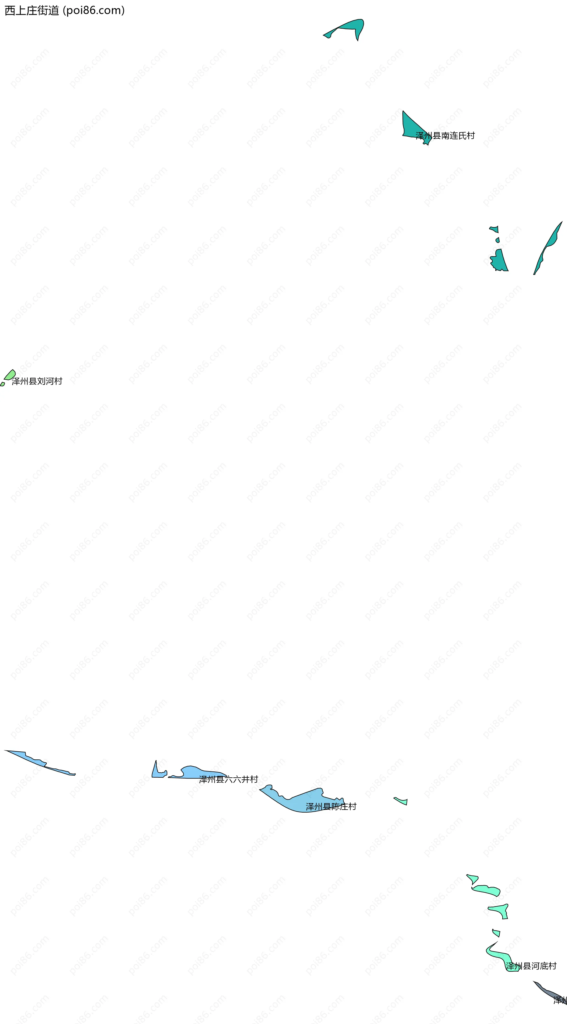 西上庄街道边界地图(五级行政区划)