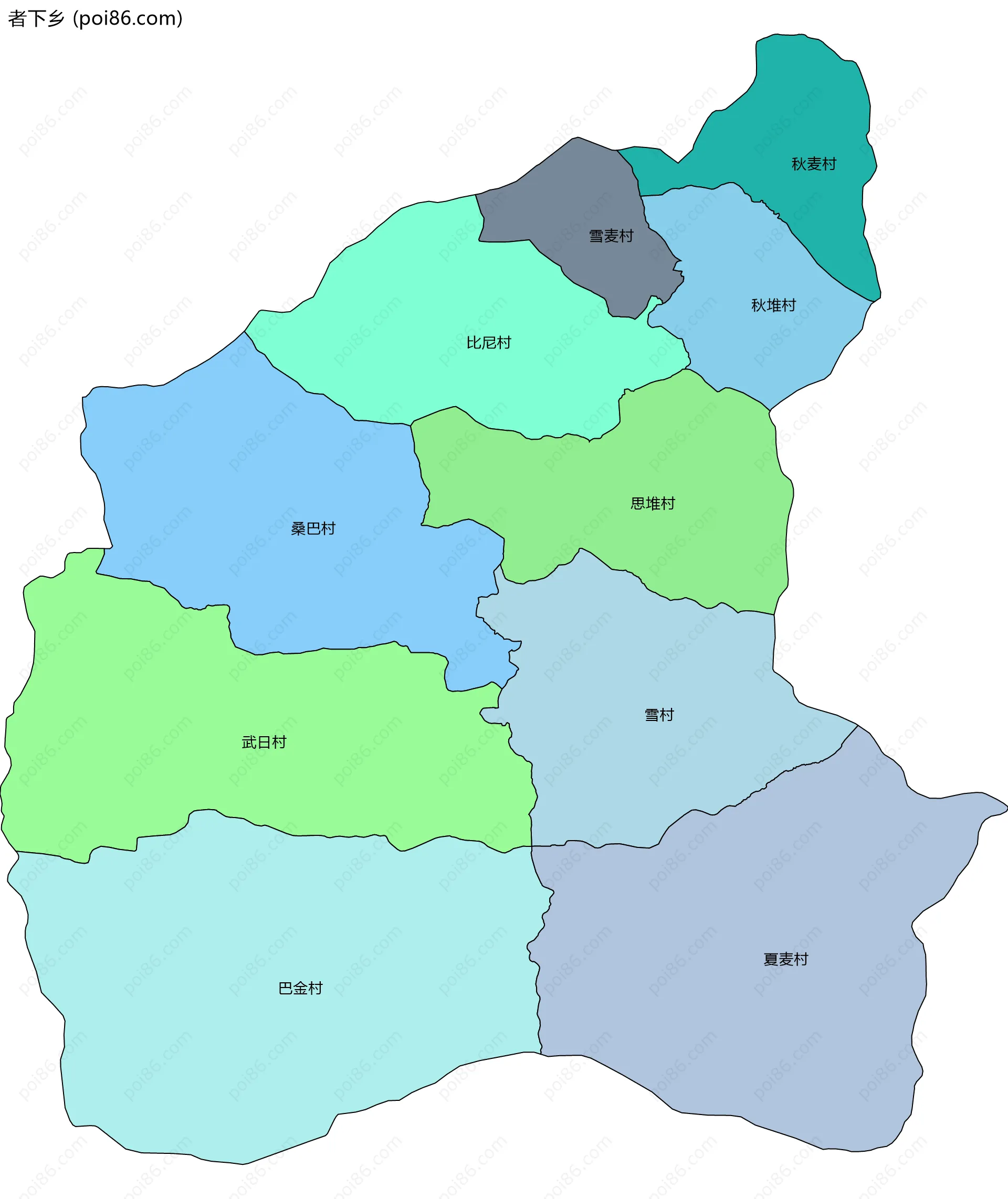 者下乡边界地图(五级行政区划)