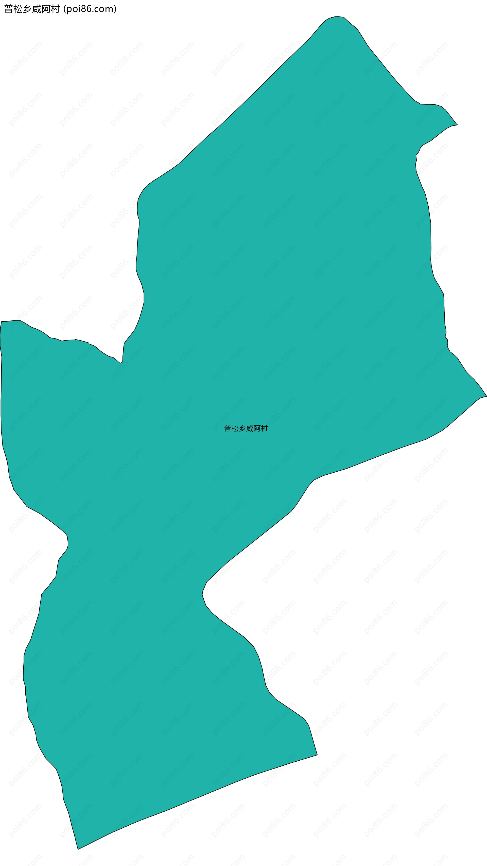普松乡咸阿村边界地图