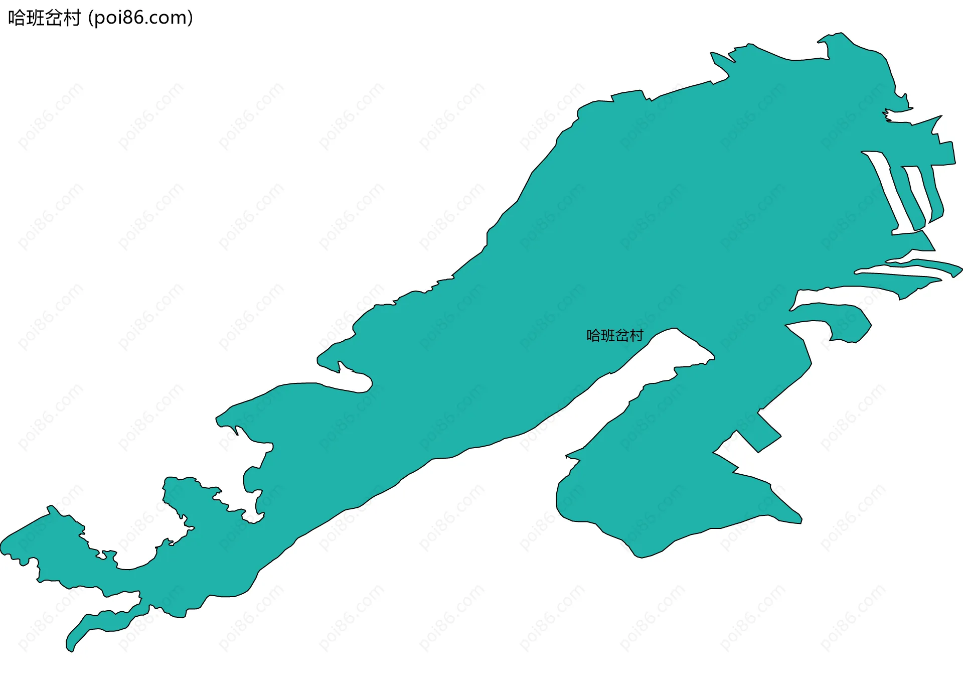 哈班岔村边界地图