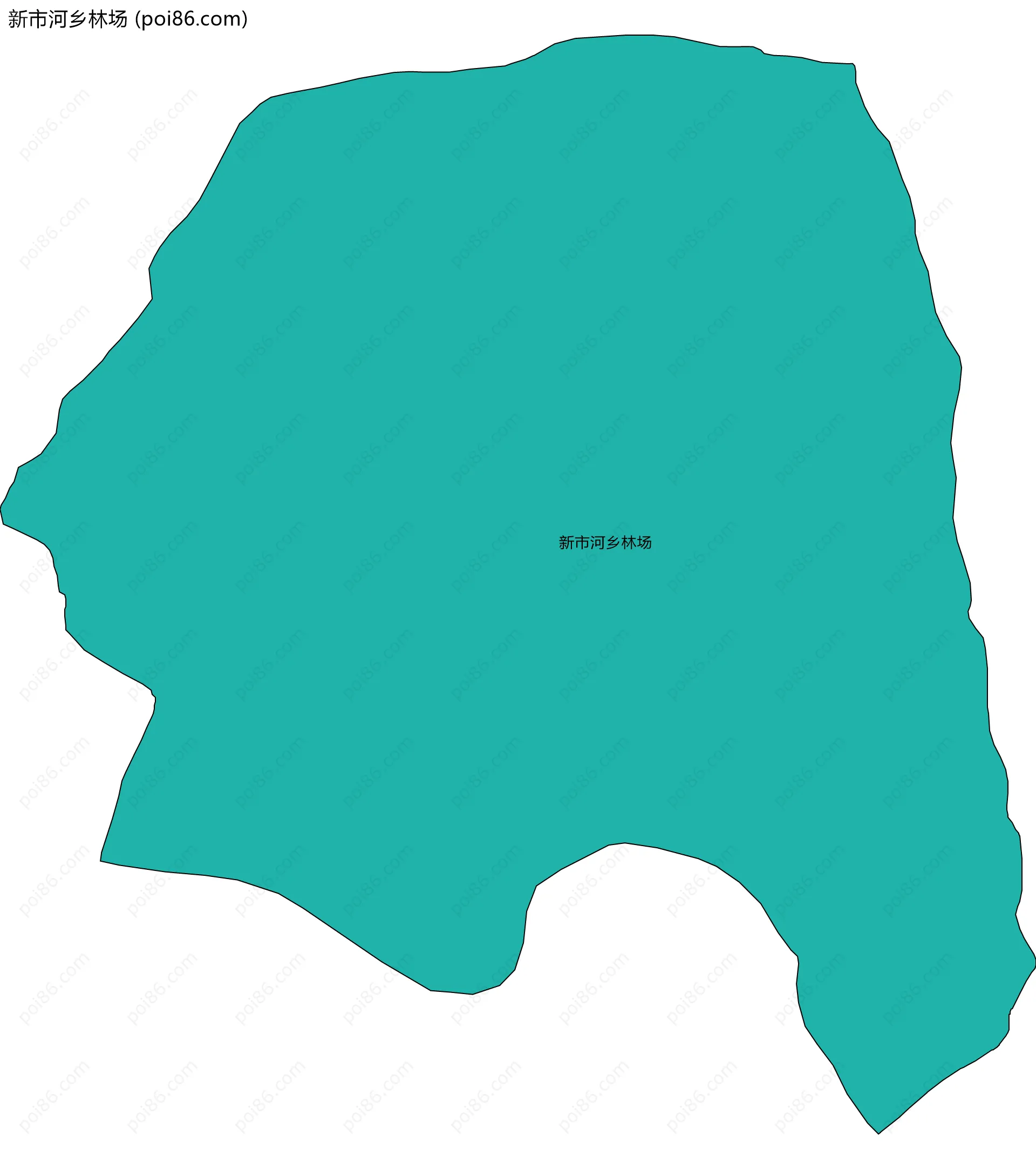 新市河乡林场边界地图(五级行政区划)