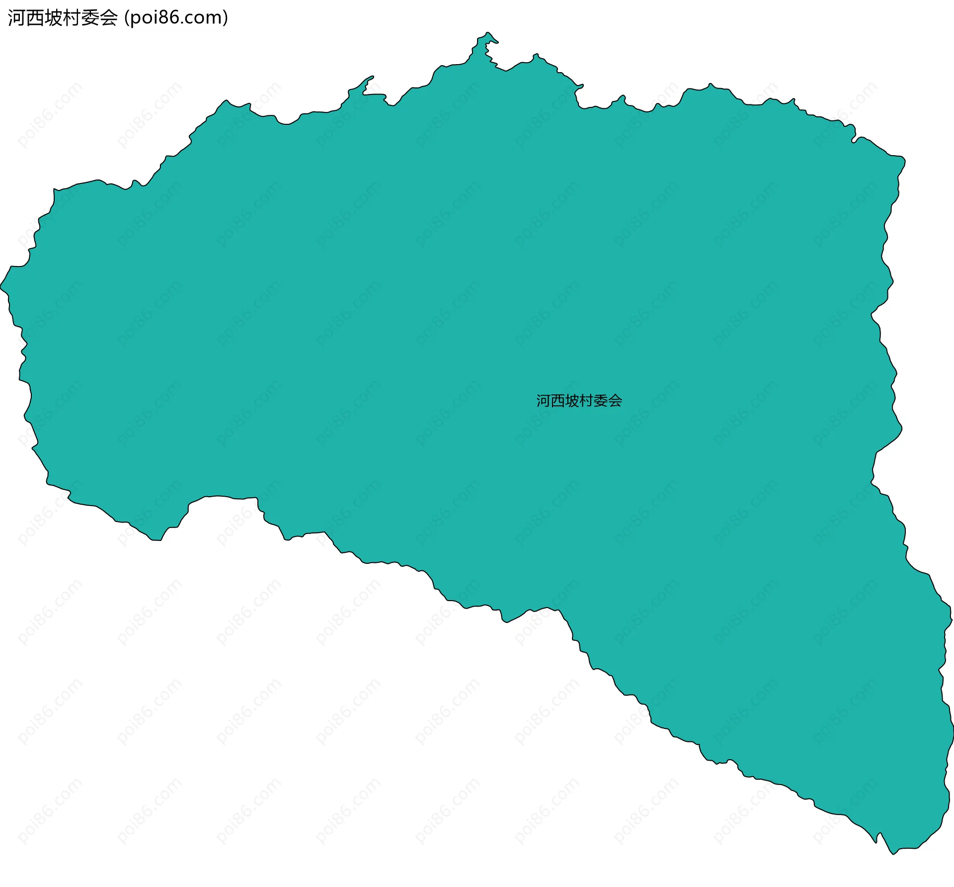河西坡村委会边界地图