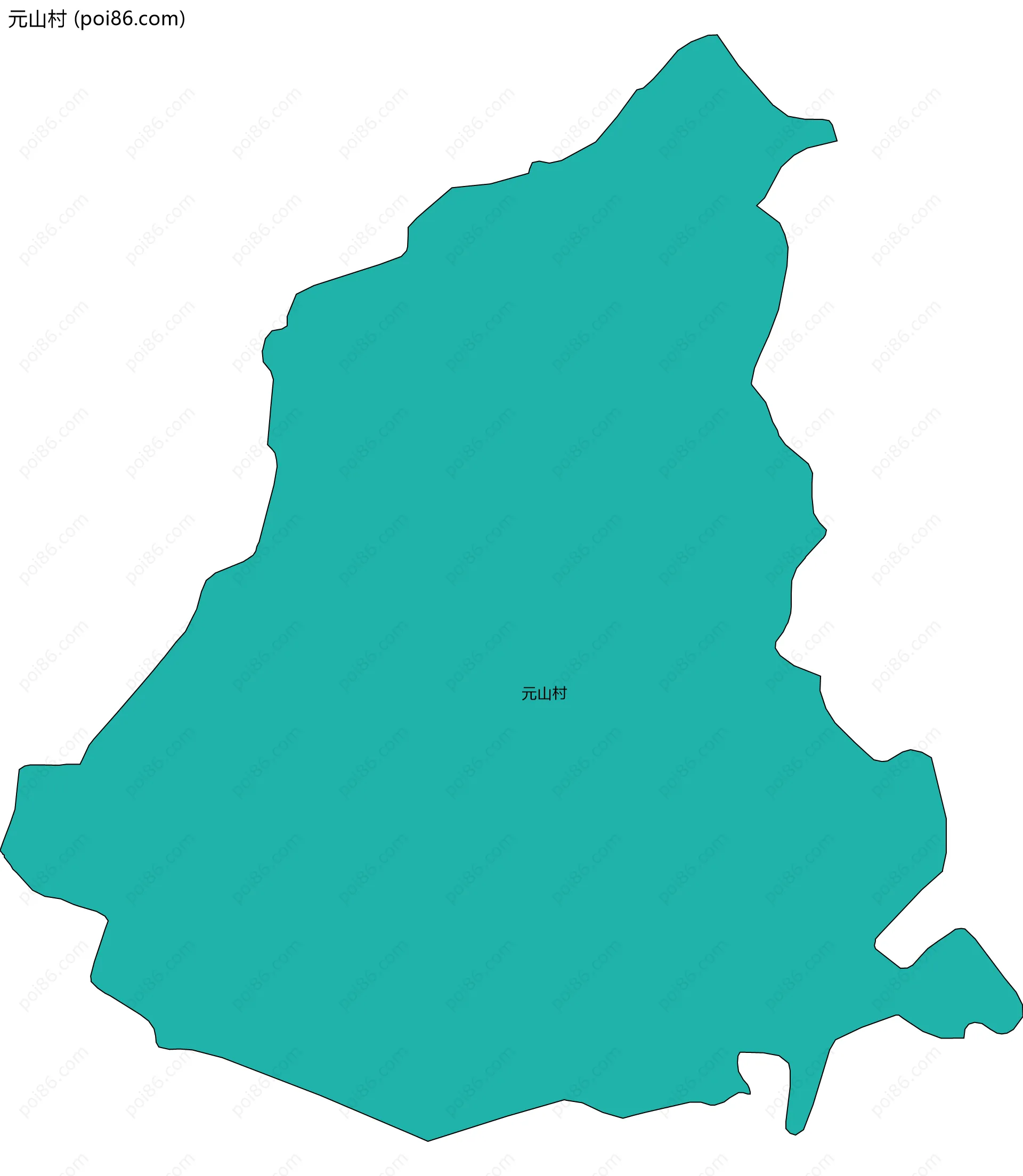元山村边界地图