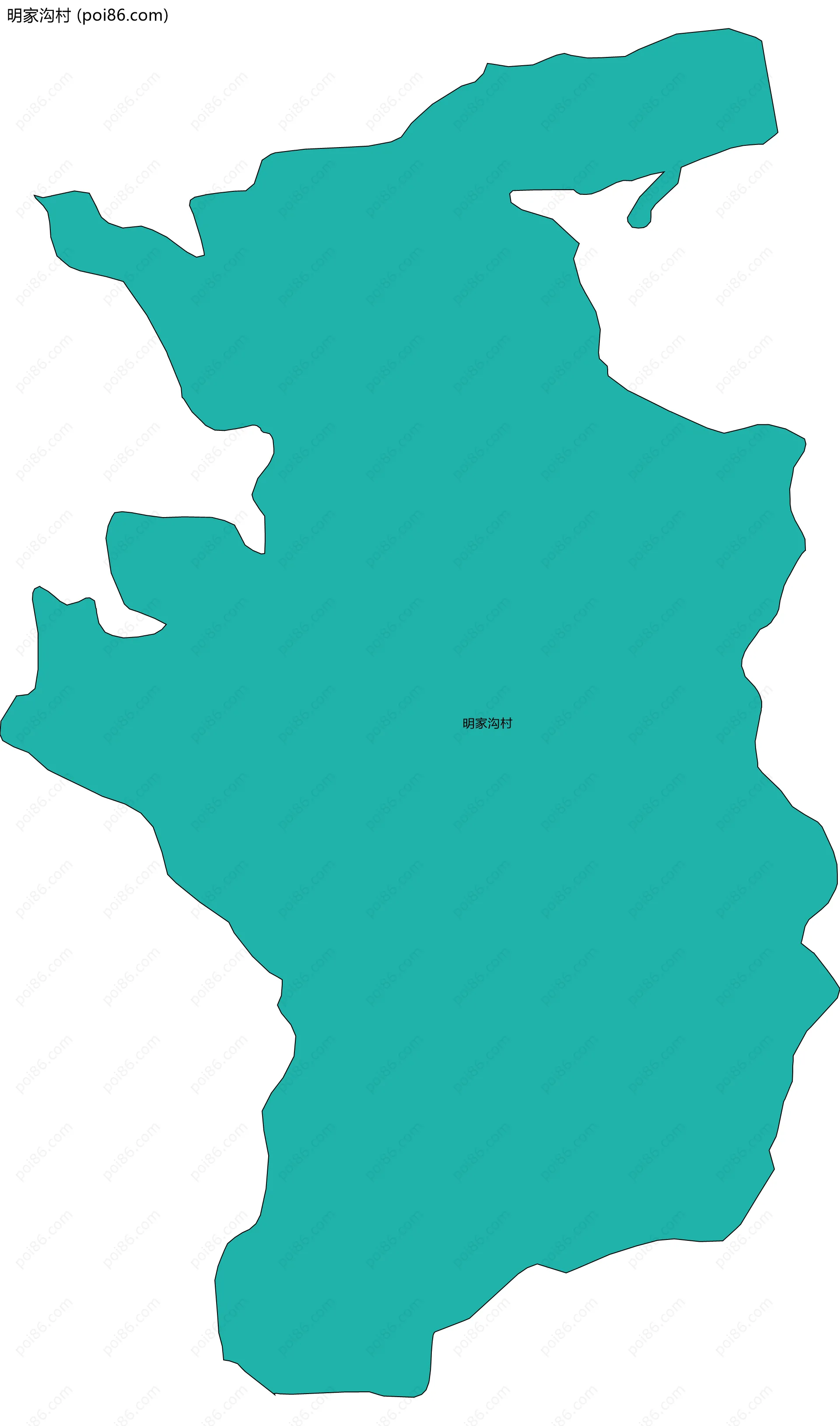 明家沟村边界地图