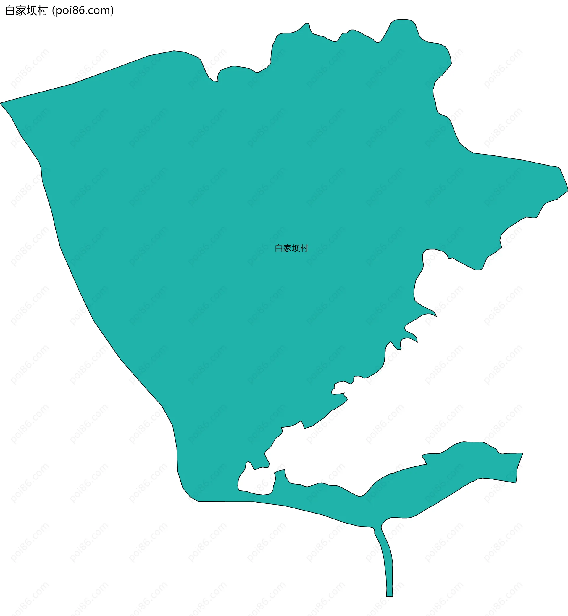 白家坝村边界地图