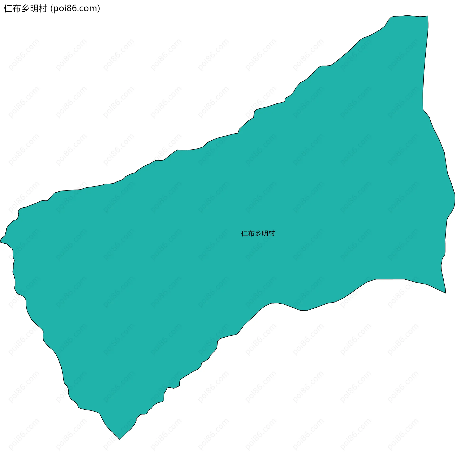 仁布乡明村边界地图
