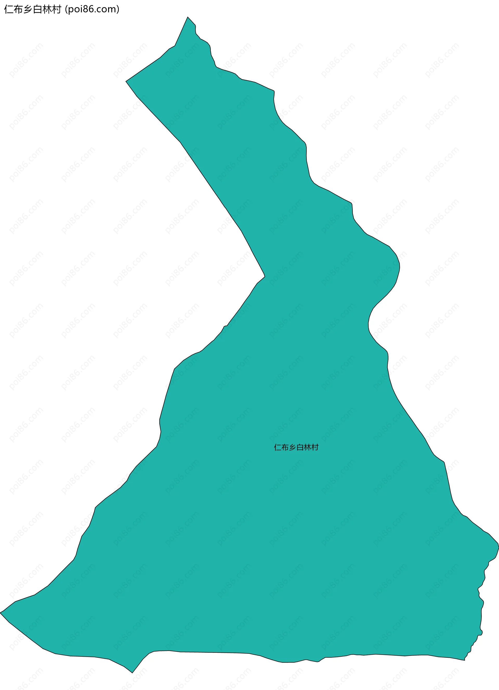 仁布乡白林村边界地图